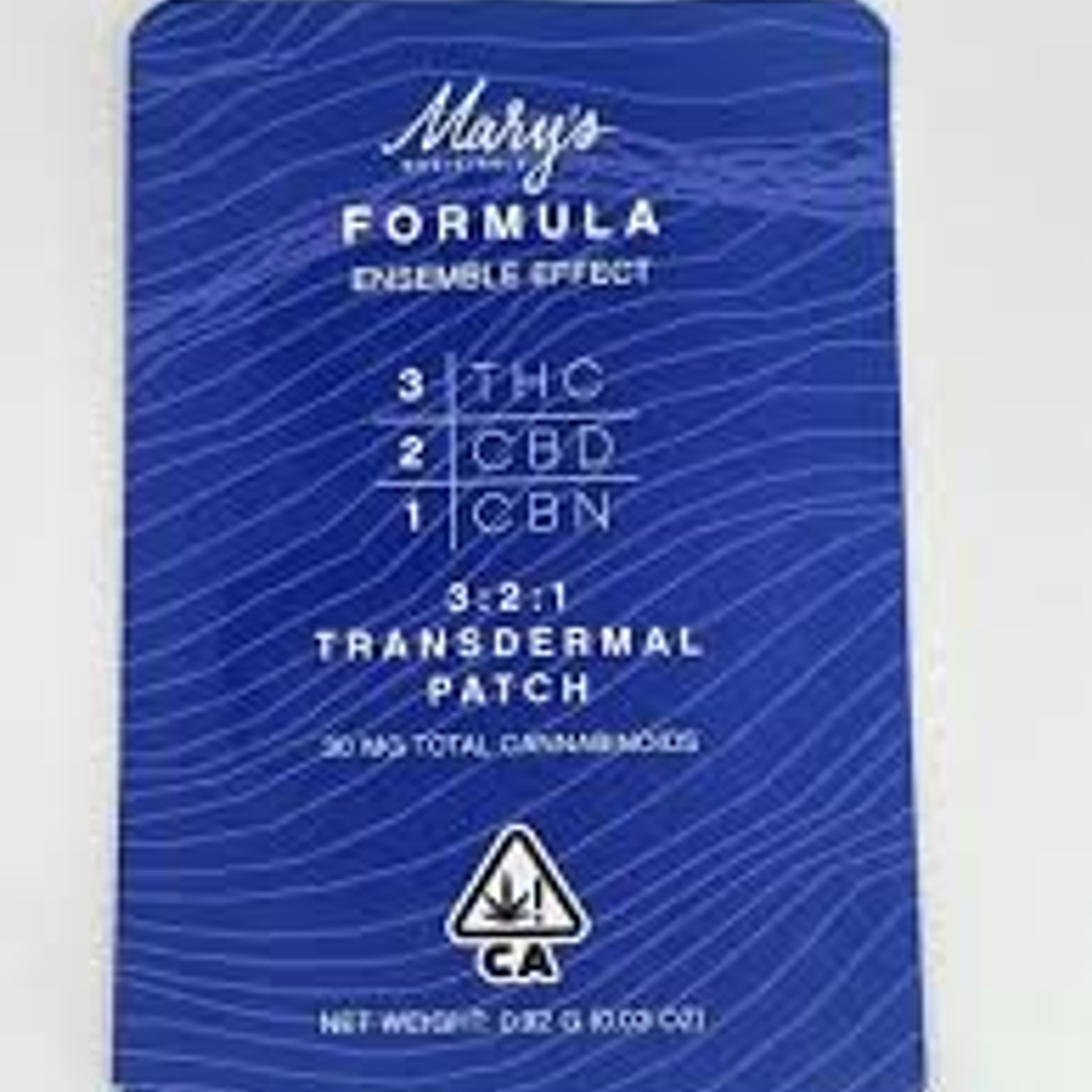 Mary's Medicinals Formula Patch - Mary's Medicinals - 3:2:1 THC/CBD/CBN - $13 - Topicals