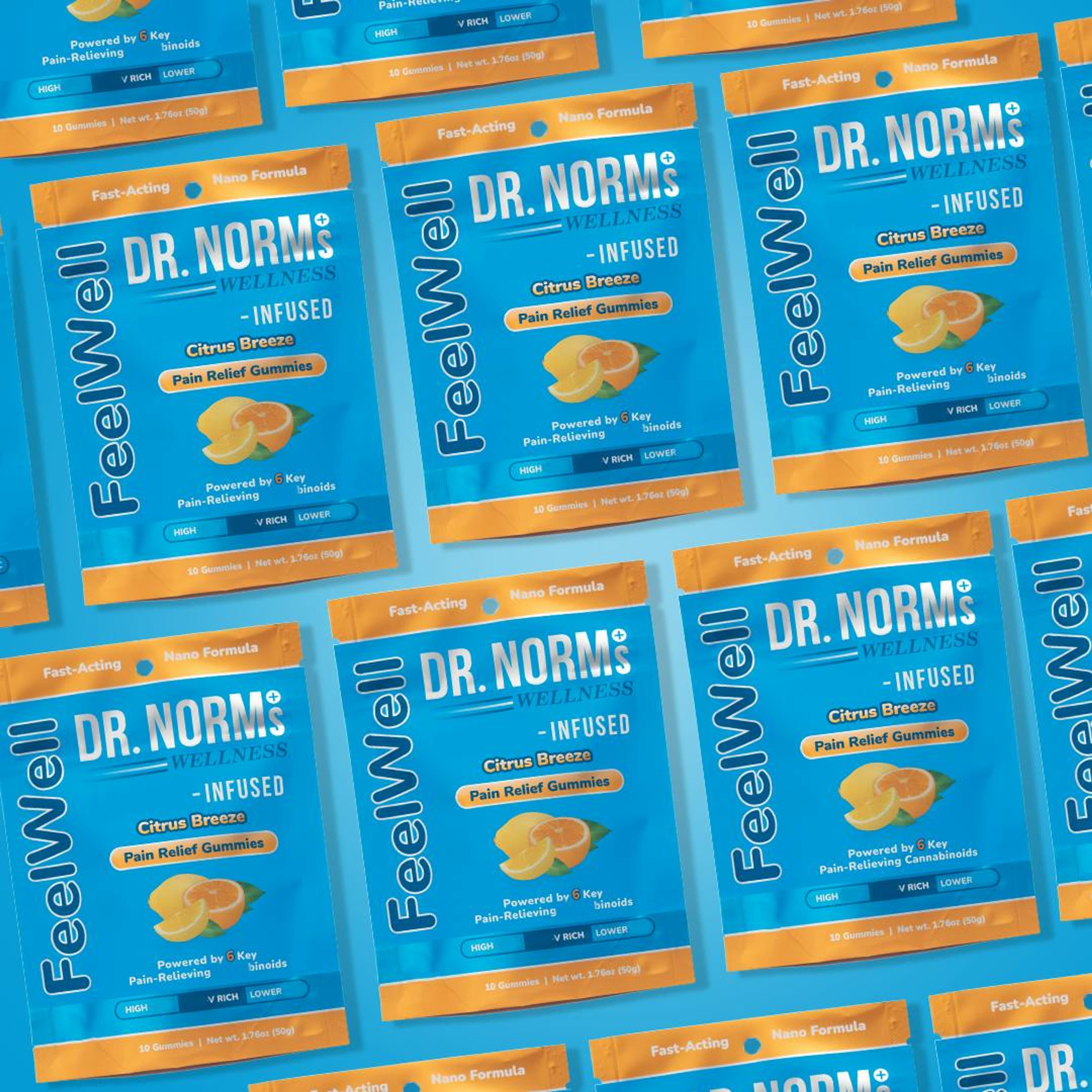 FeelWell Citrus Breeze Pain Relief Gummies - Dr. Norm's - 10 Gummies - $19.99 - Edibles