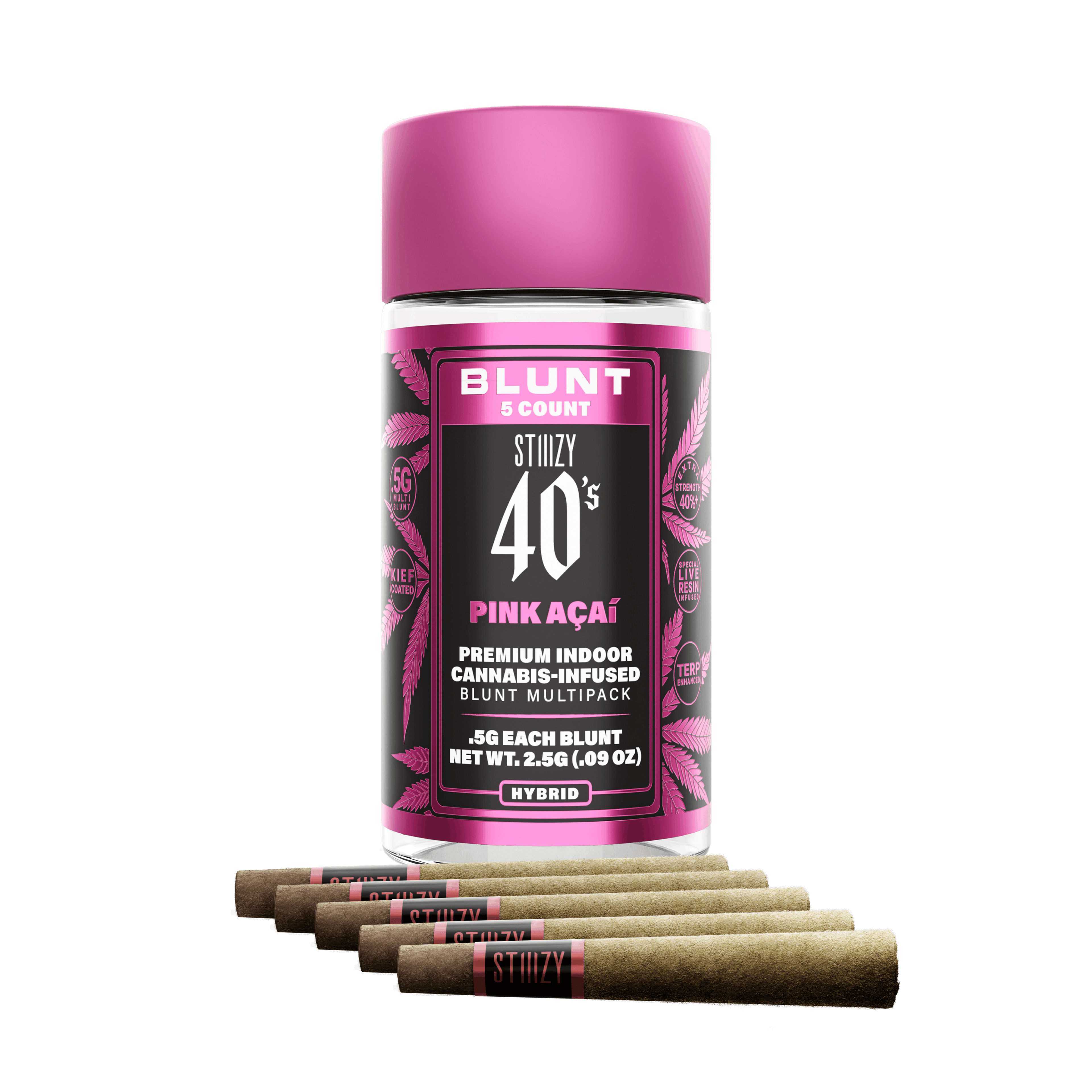 STIIIZY | 40's Pink Acai Mini Blunts 5pk - 2.5g - STIIIZY - - $35 - Infused Pre-Rolls
