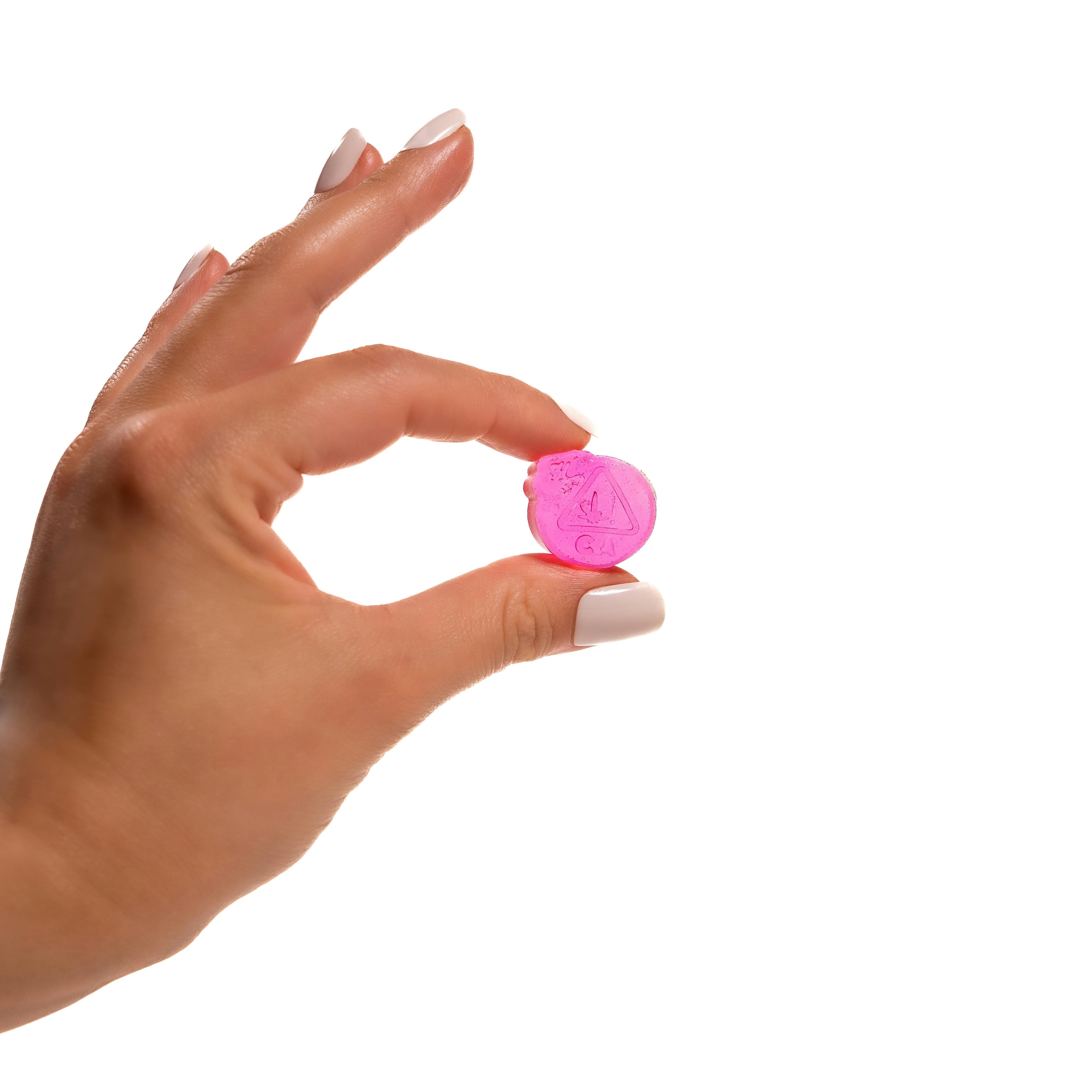 Strawberry Lifted Limeade - 2:1 THC:THCv - Live Rosin Gummies *DAILY BOGO* - Happy Fruit - Strawberry Lifted Limeade Gummies (S) - $16 - Edibles