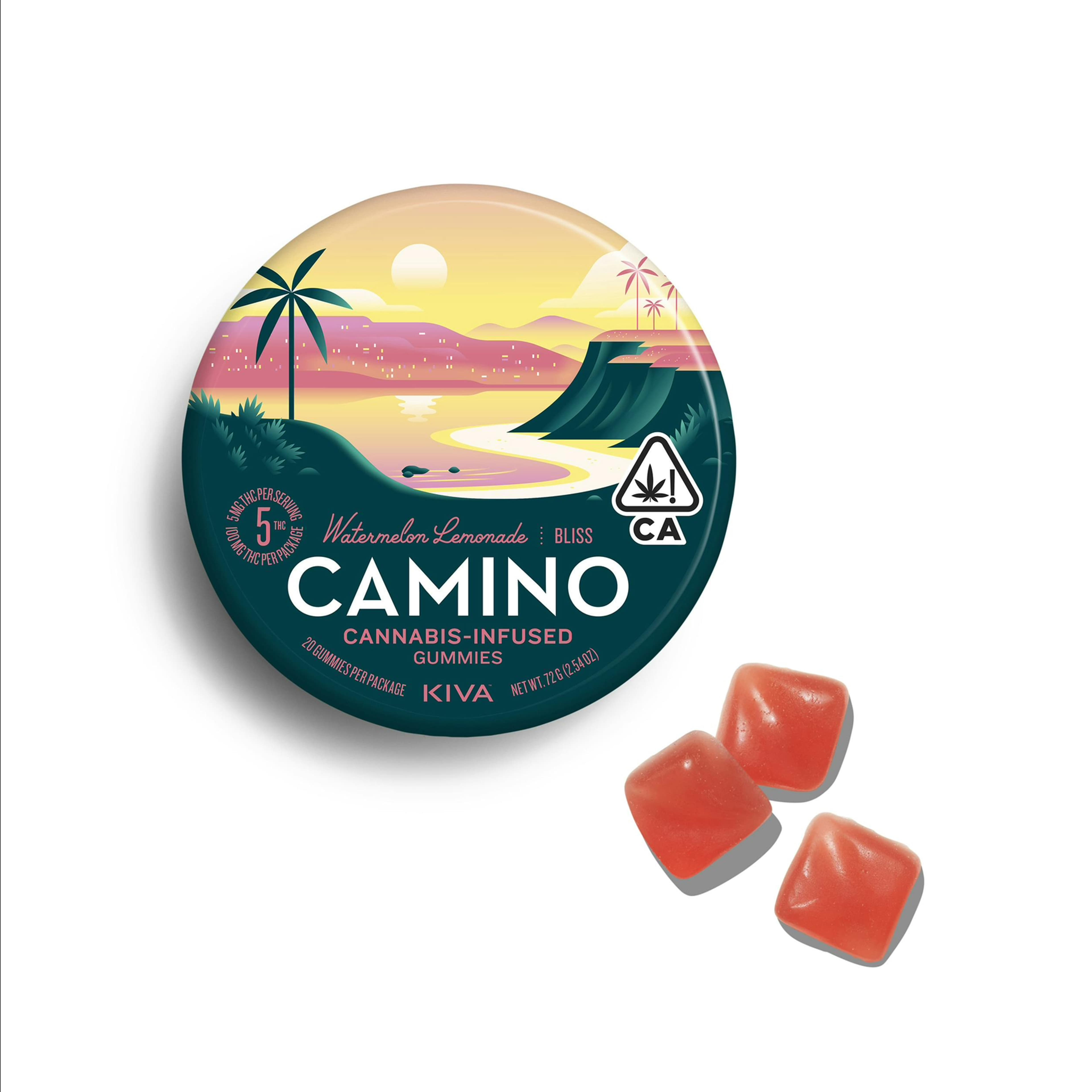 Watermelon Lemonade 100MG Gummies - Camino - - $11.88 - Edible