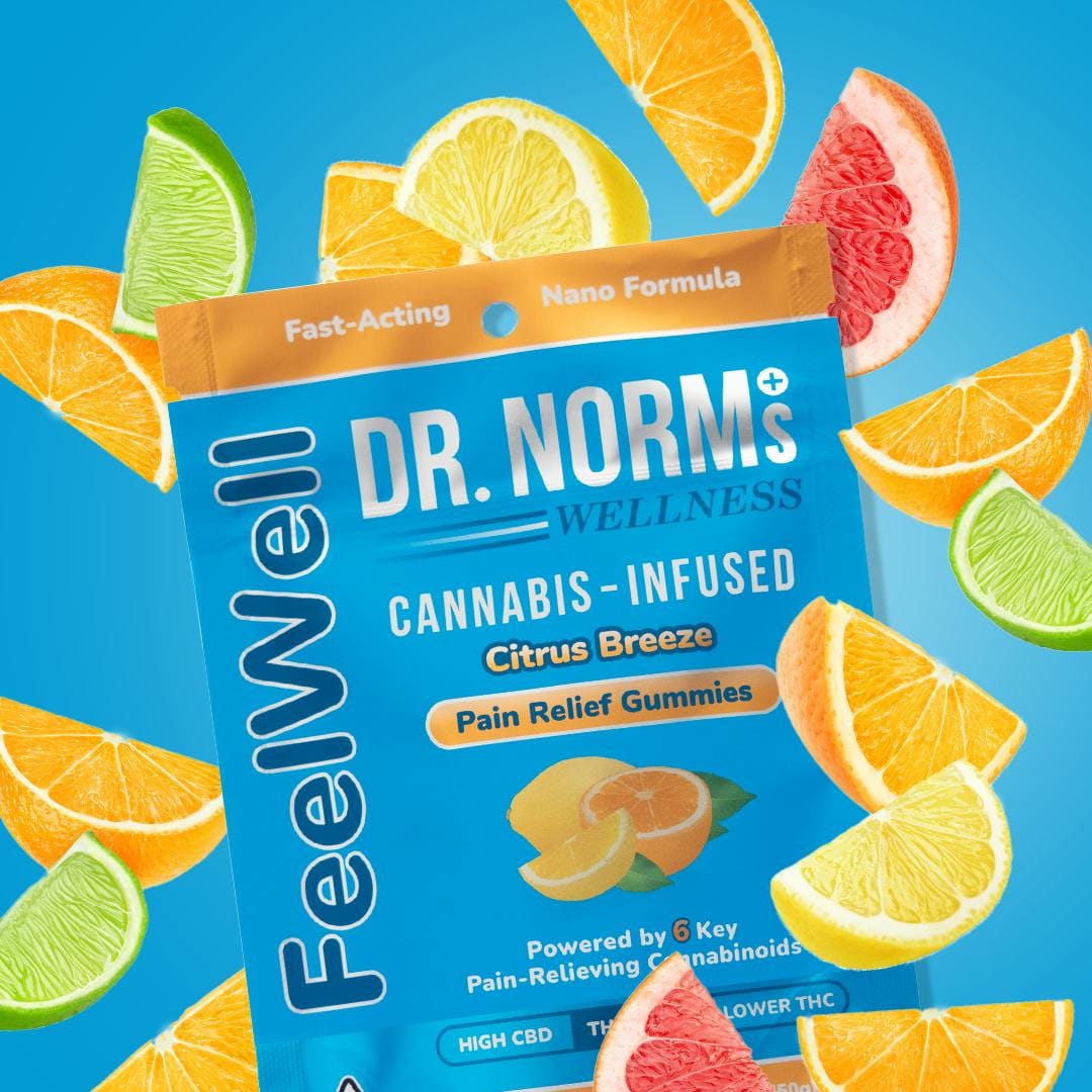 FeelWell Citrus Breeze Pain Relief Gummies - Dr. Norm's - 10 Gummies - $19.99 - Edibles