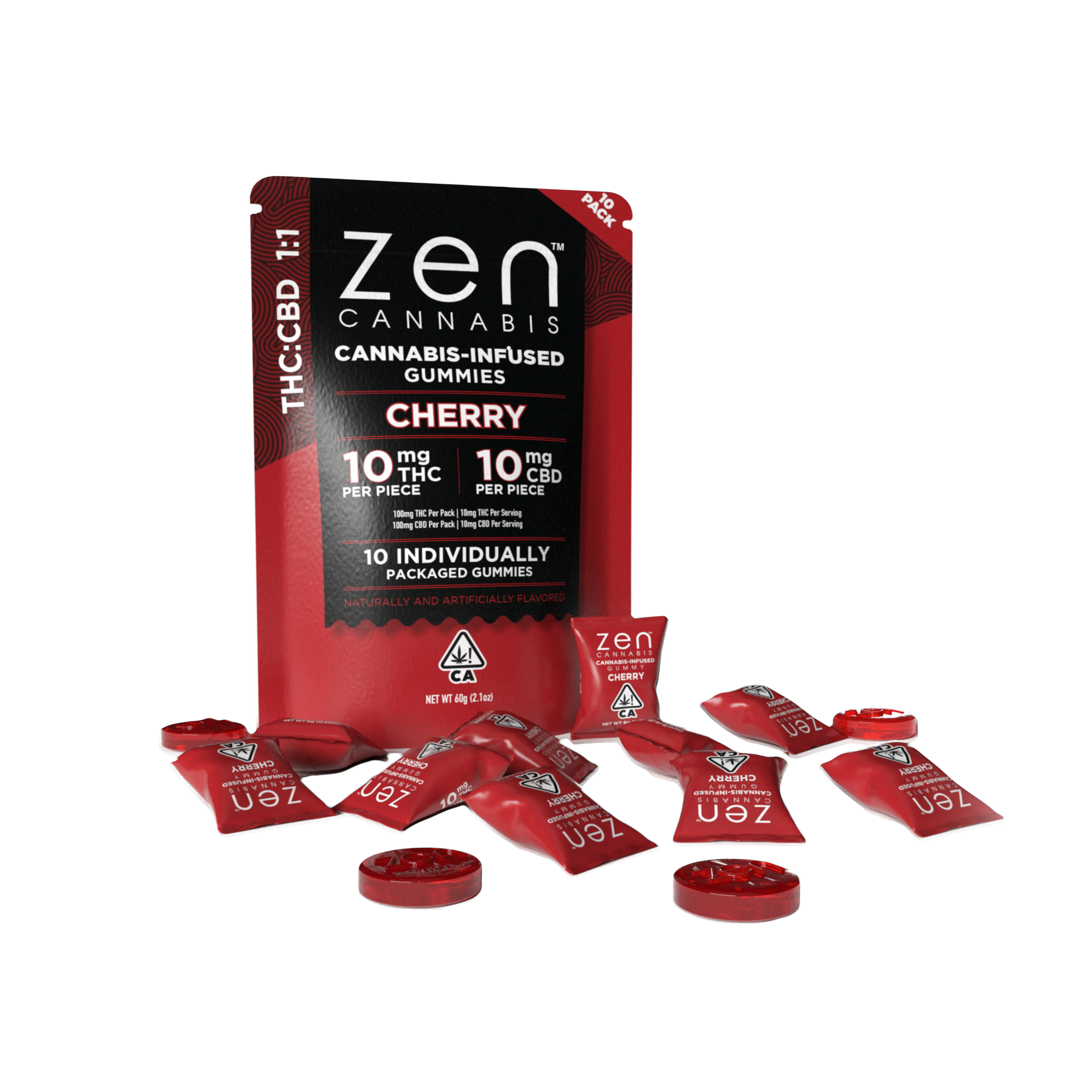 1:1 Cherry THC:CBD - 100mg THC + 100mg CBD - Zen Cannabis - null - $14 - Edibles