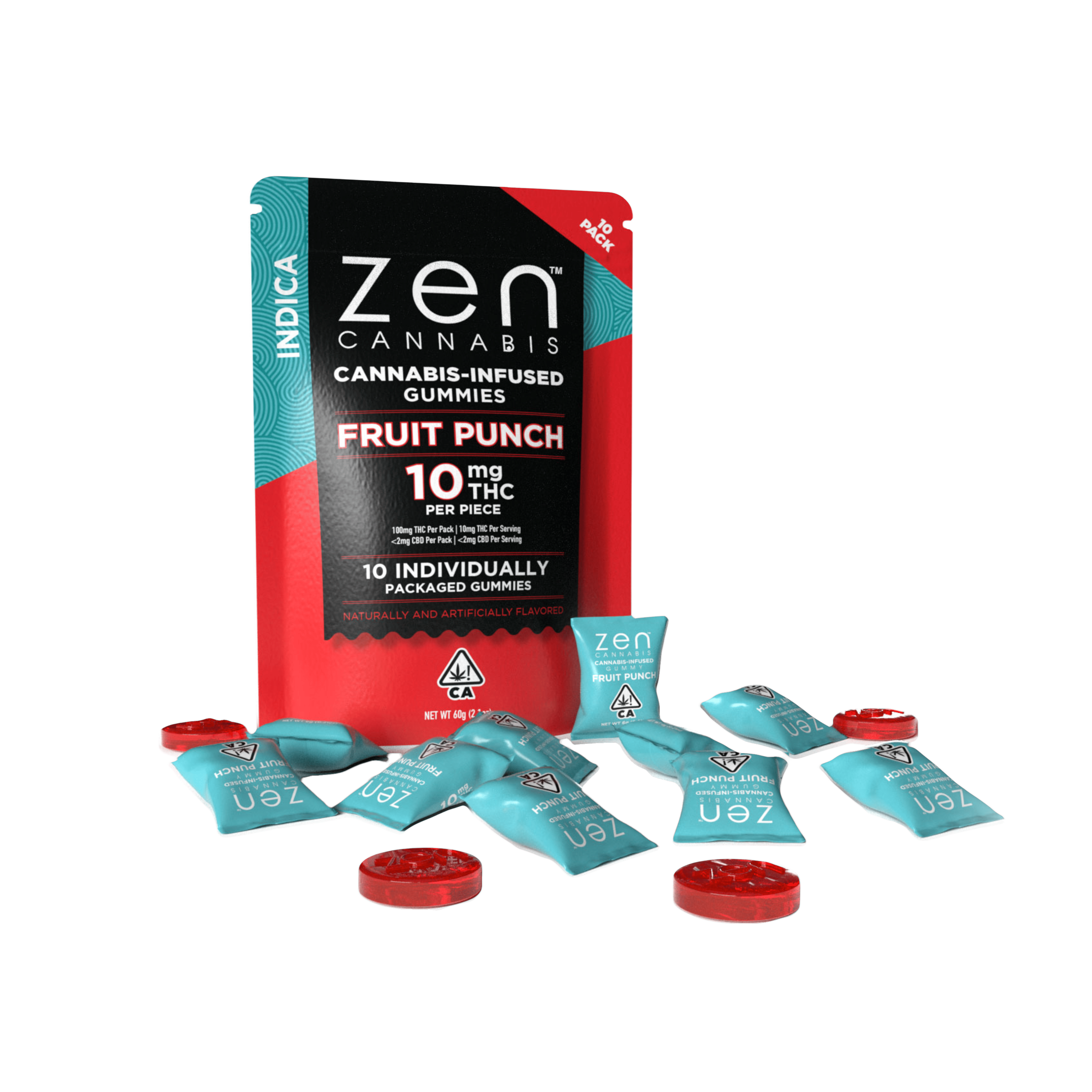 Indica Fruit Punch - 100mg - Zen Cannabis - null - $14 - Edibles