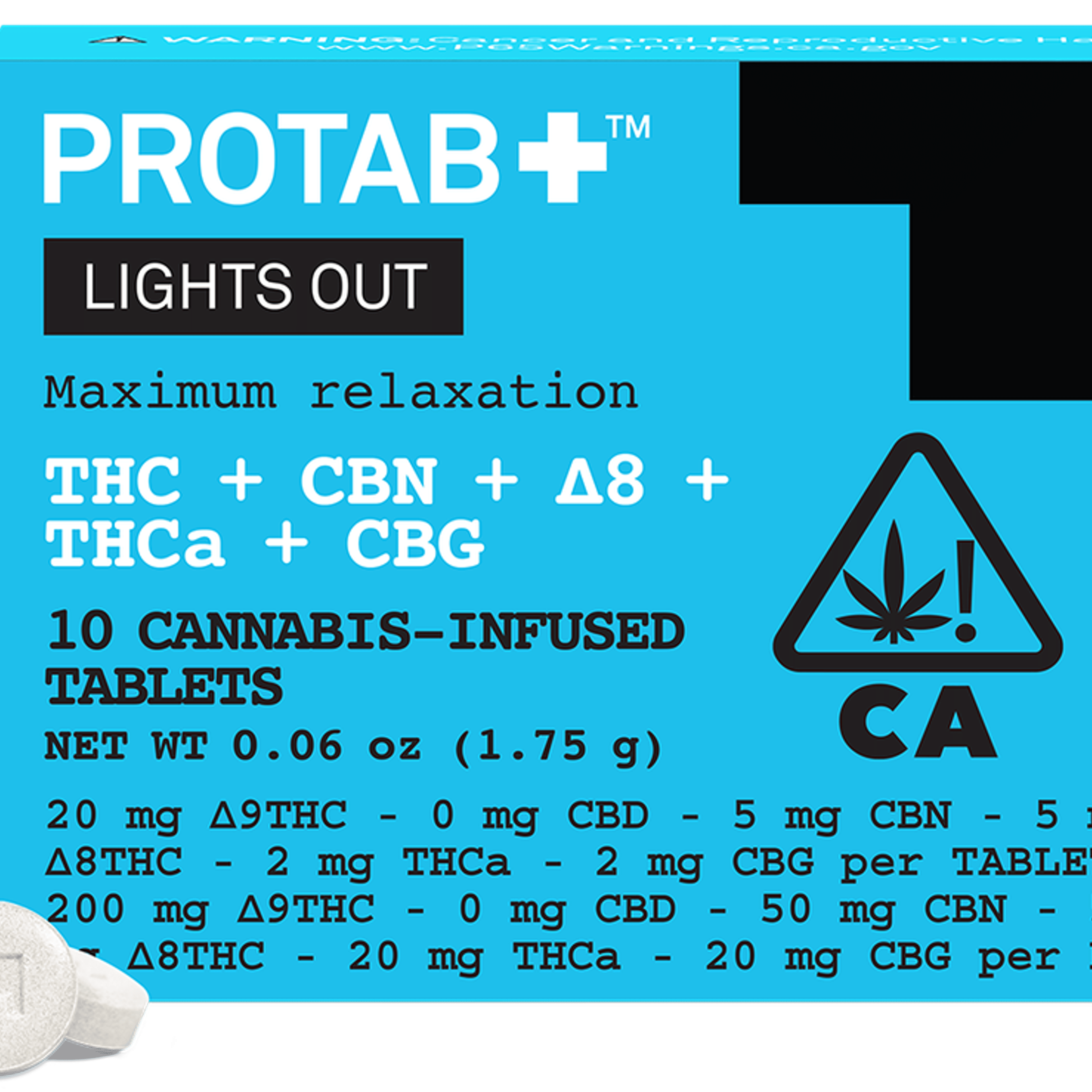 LEVEL - Lights Out Protab+ - 10 x THC+CBN+CBG Tablets - Level - Pack - $32 - Capsules