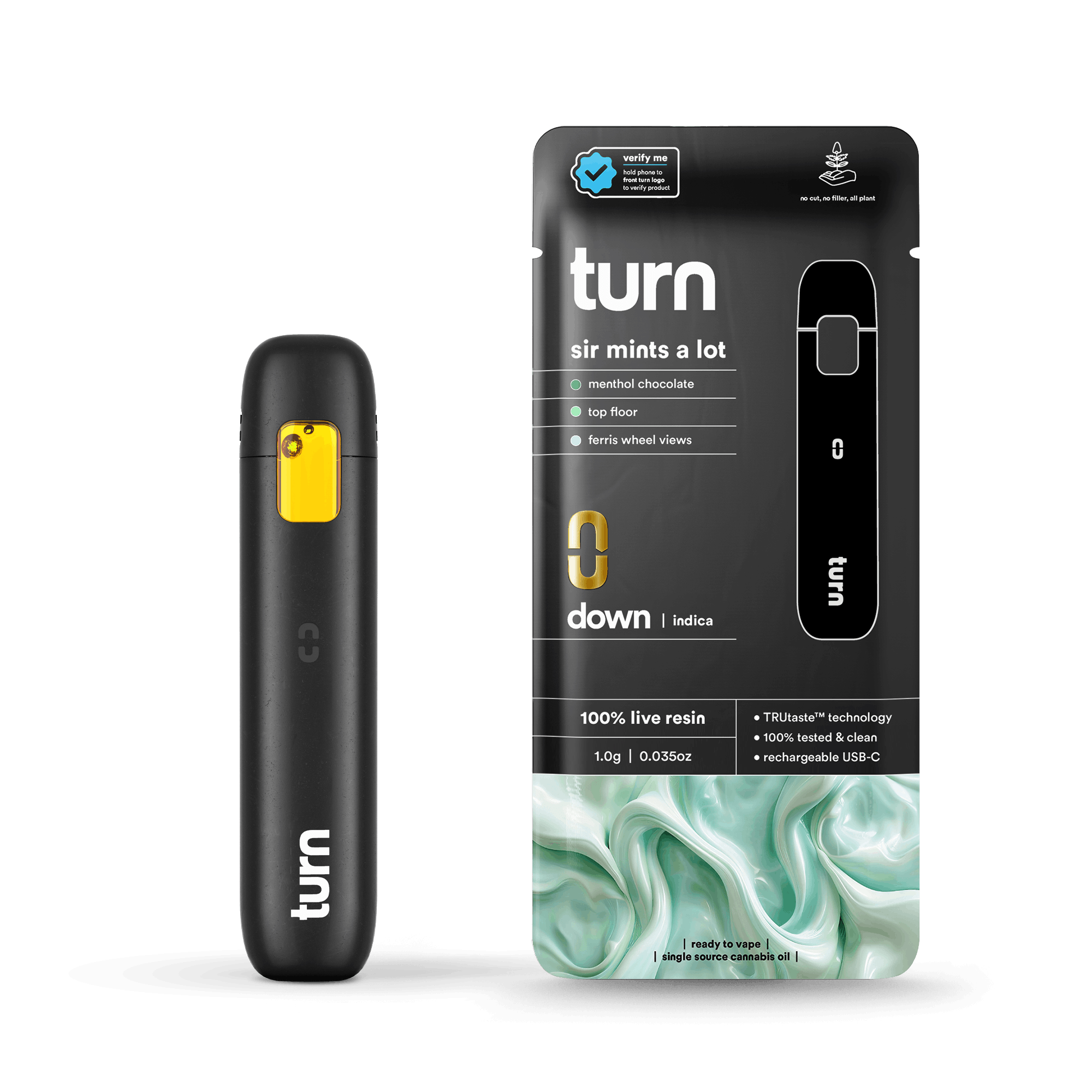 Turn - Sir Mints A Lot - Live Resin All-in-One - 1g - Turn - Sir Mints A Lot - $37.99 - Disposable Vapes