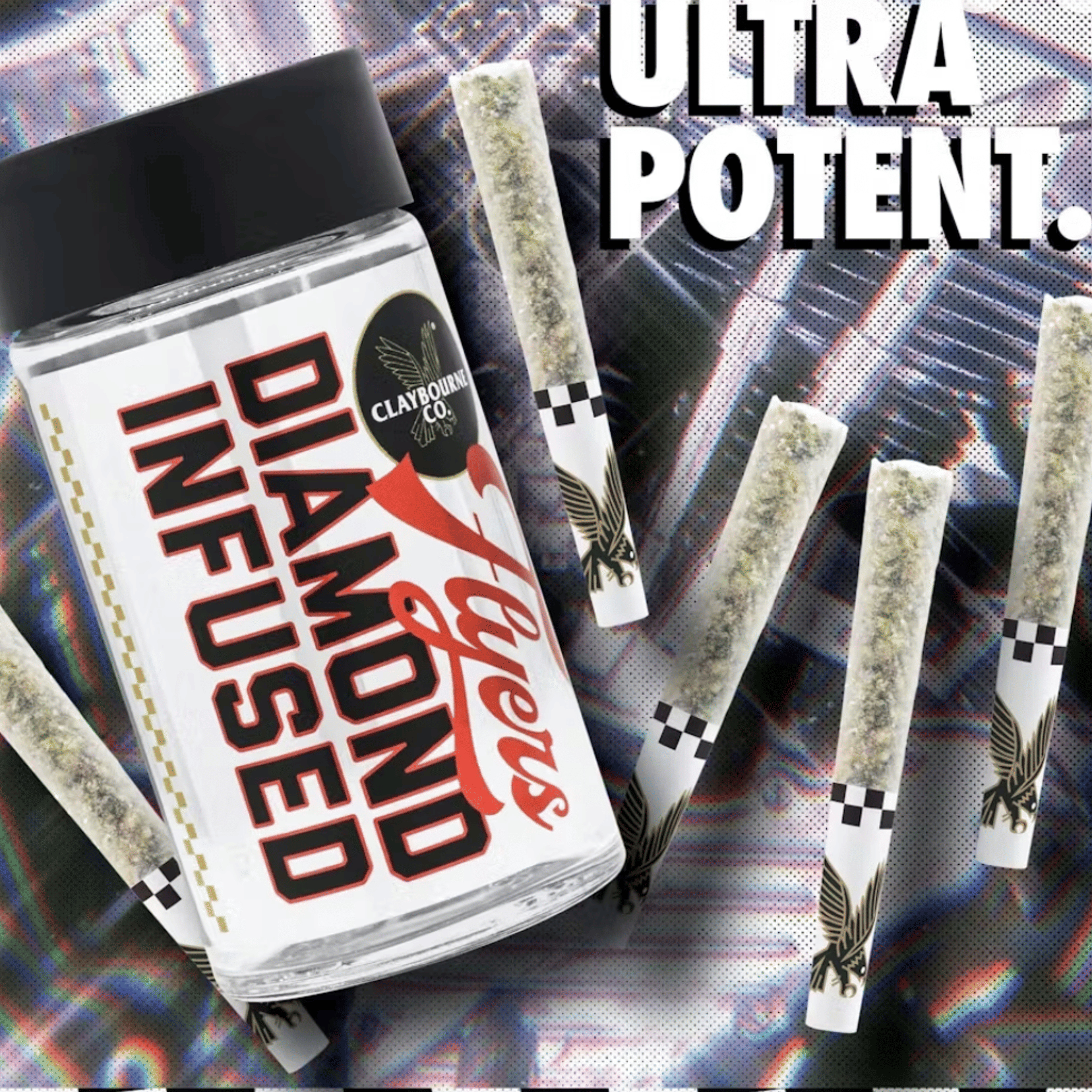 Diamond Flyers: Cobra Kush Infused 5Pk Prerolls - Claybourne - - $24.75 - Pre-Rolls