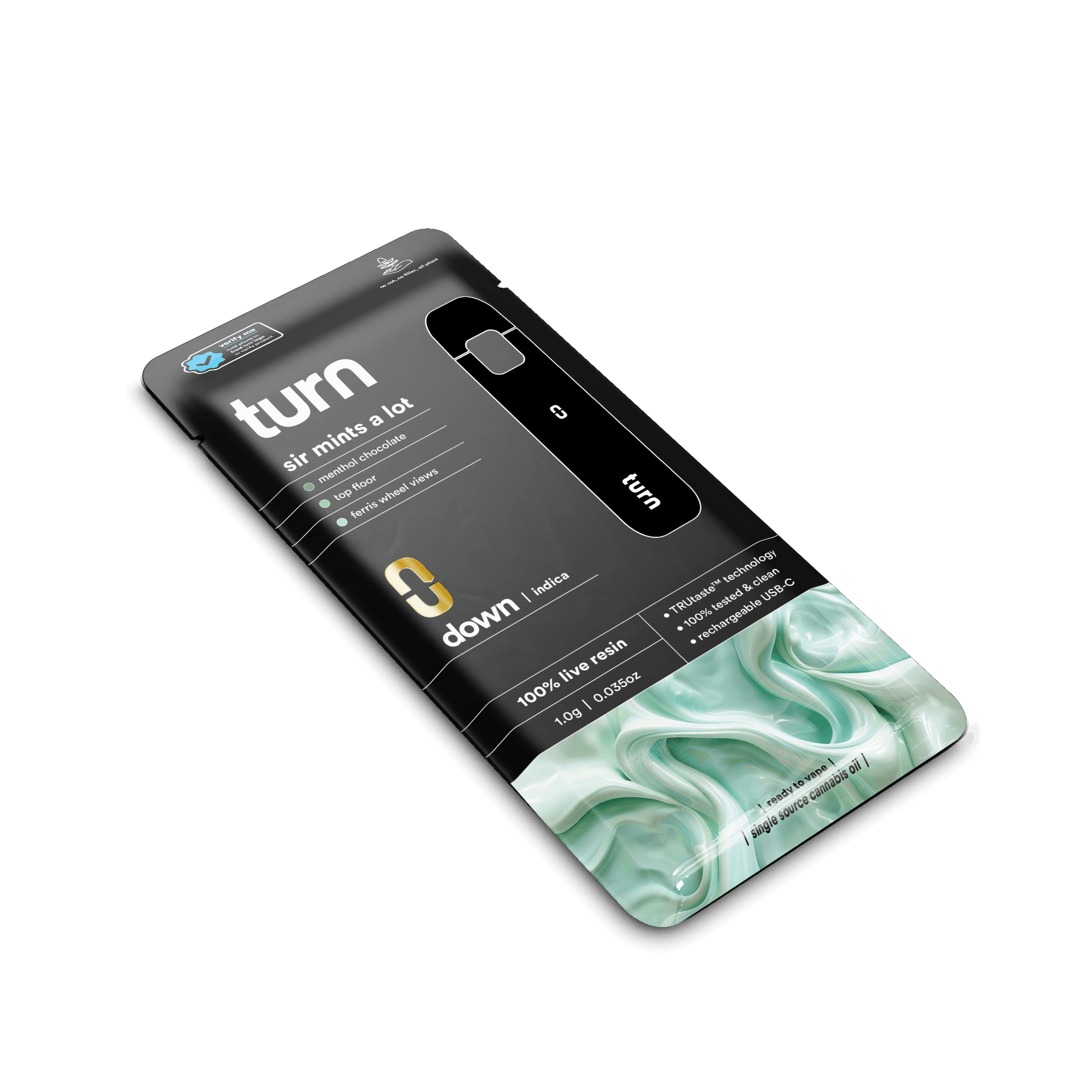 Turn - Sir Mints A Lot - Live Resin All-in-One - 1g - Turn - Sir Mints A Lot - $37.99 - Disposable Vapes