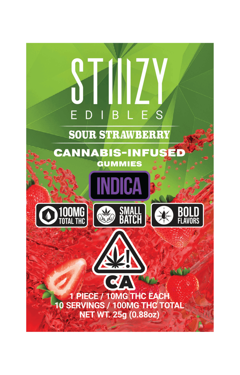 Sour Strawberry 100mg Gummies - Stiiizy - null - $12 - Edible