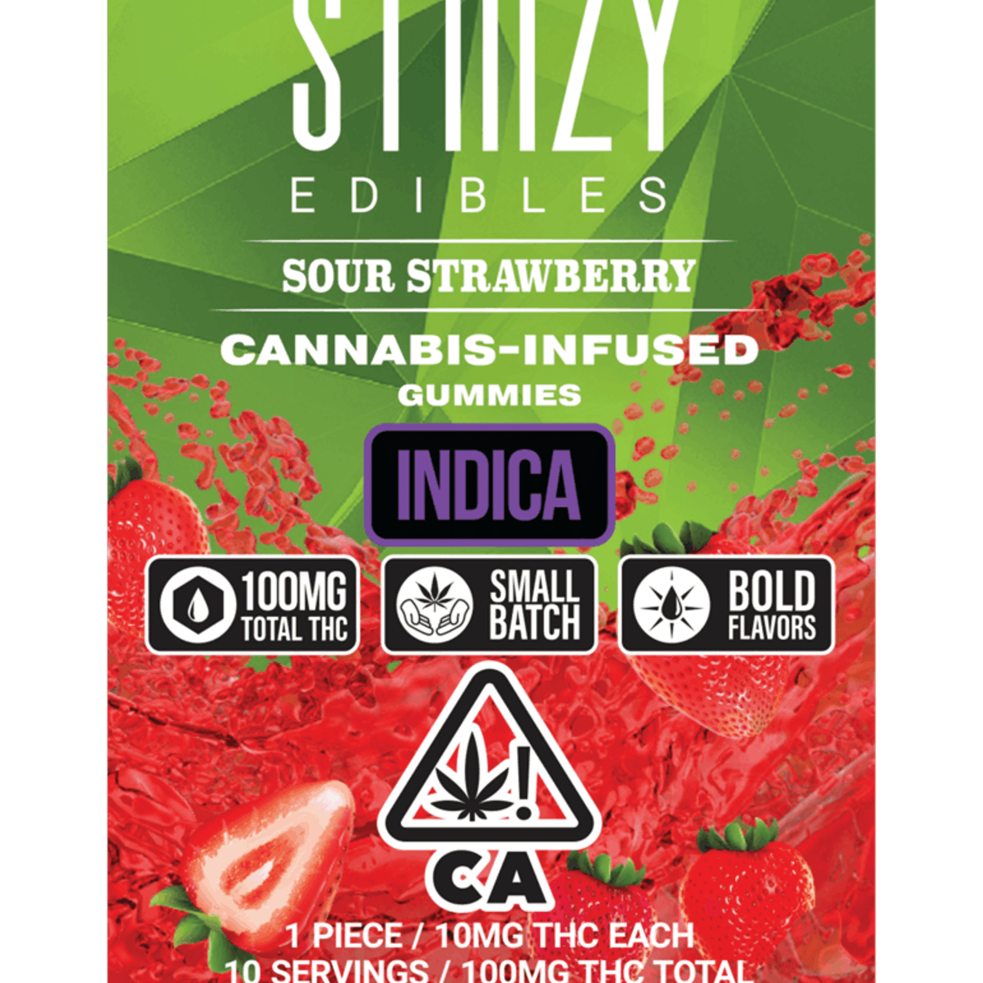 Sour Strawberry 100mg Gummies - Stiiizy - null - $12 - Edible