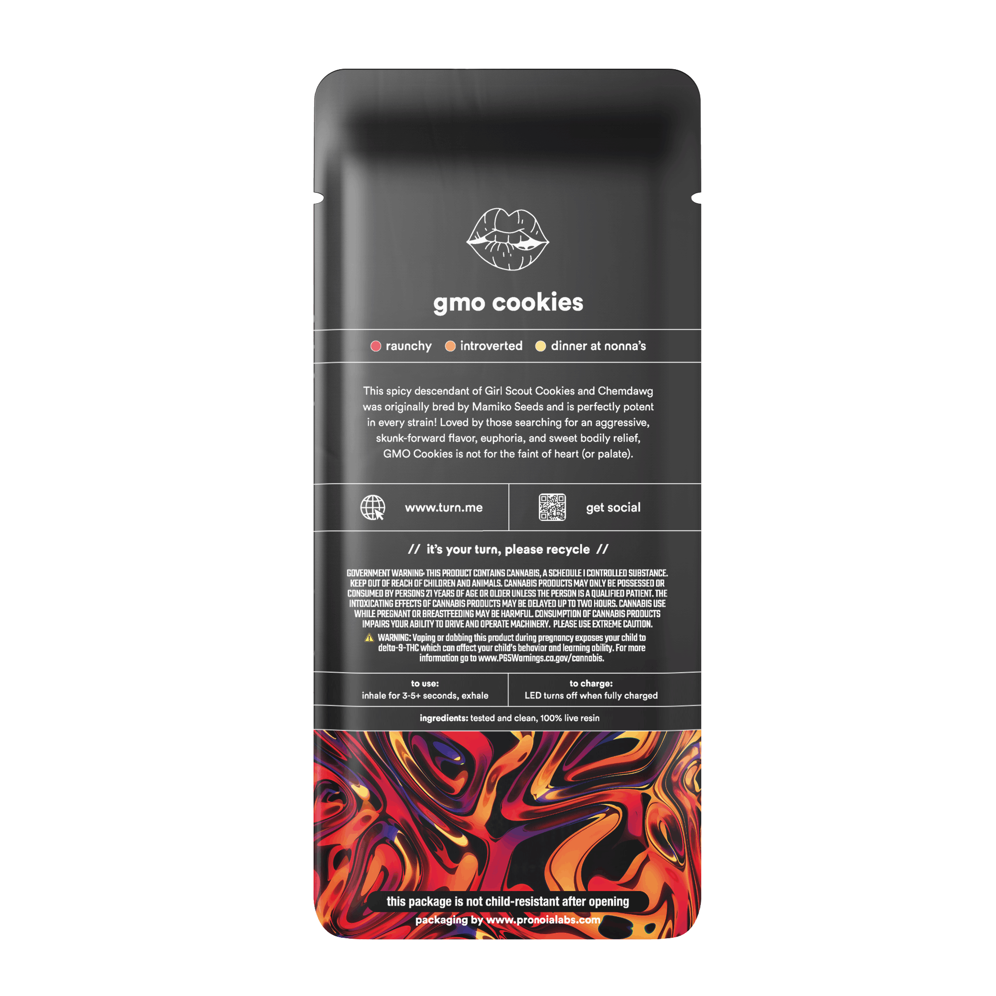 Turn Down Live Resin | 1g - GMO Cookies - AIO - Indica Hybrid - Turn -  - $37 - All-In-Ones