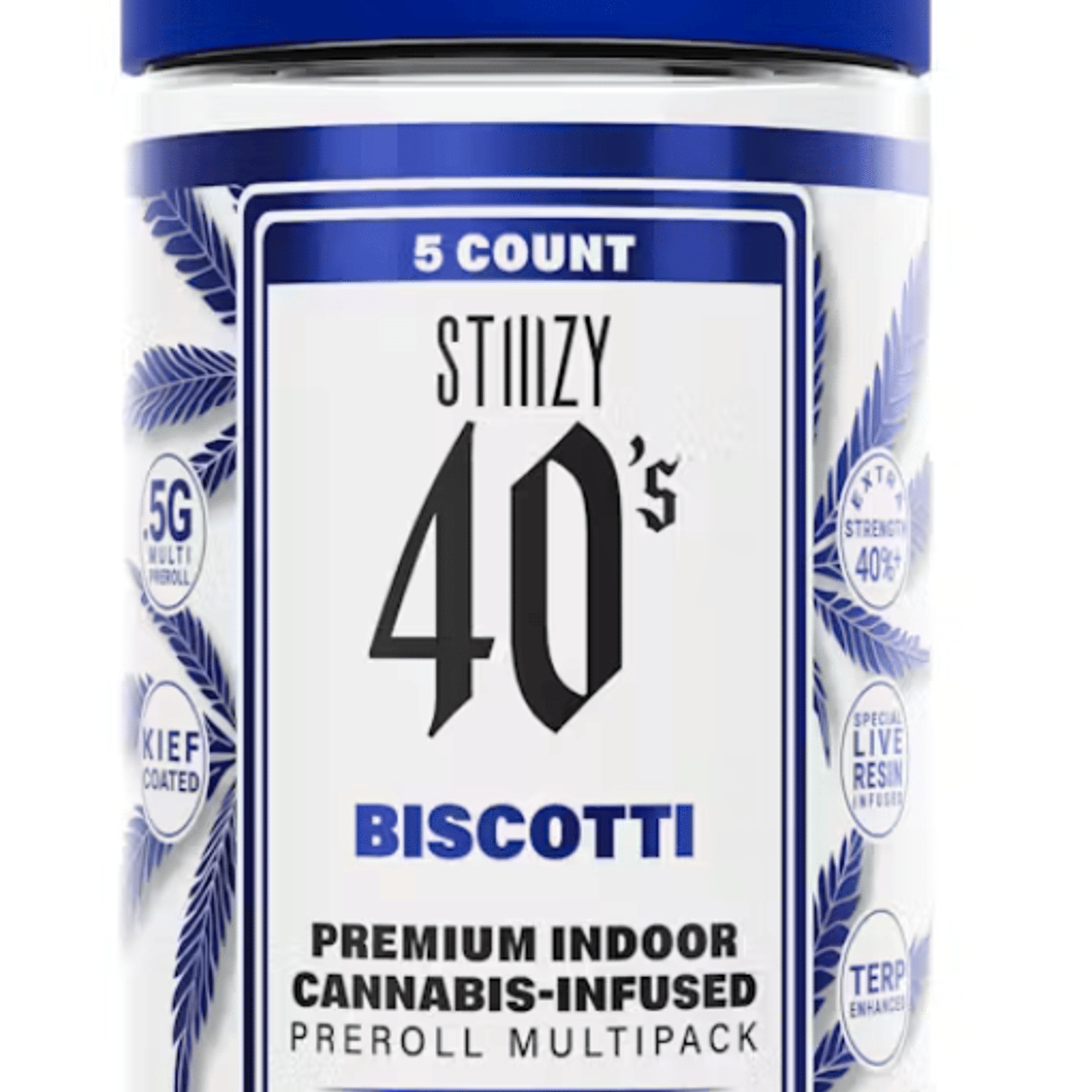 40's: Biscotti 5PK Infused Prerolls - STIIIZY - - $21.63 - Pre-Rolls