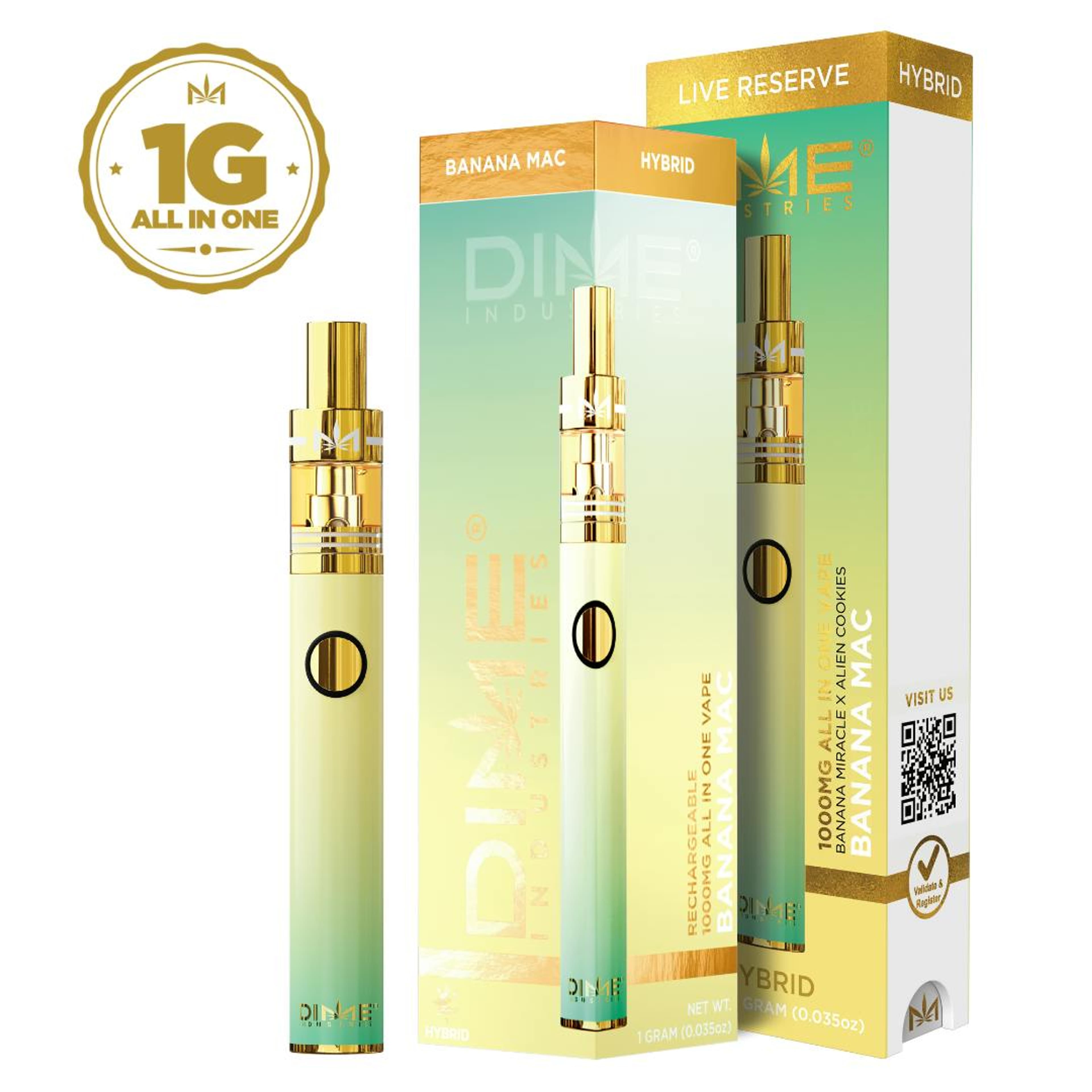 Banana MAC Live Reserve 1000mg All in One Device - Dime Industries - - $36 - Vapes