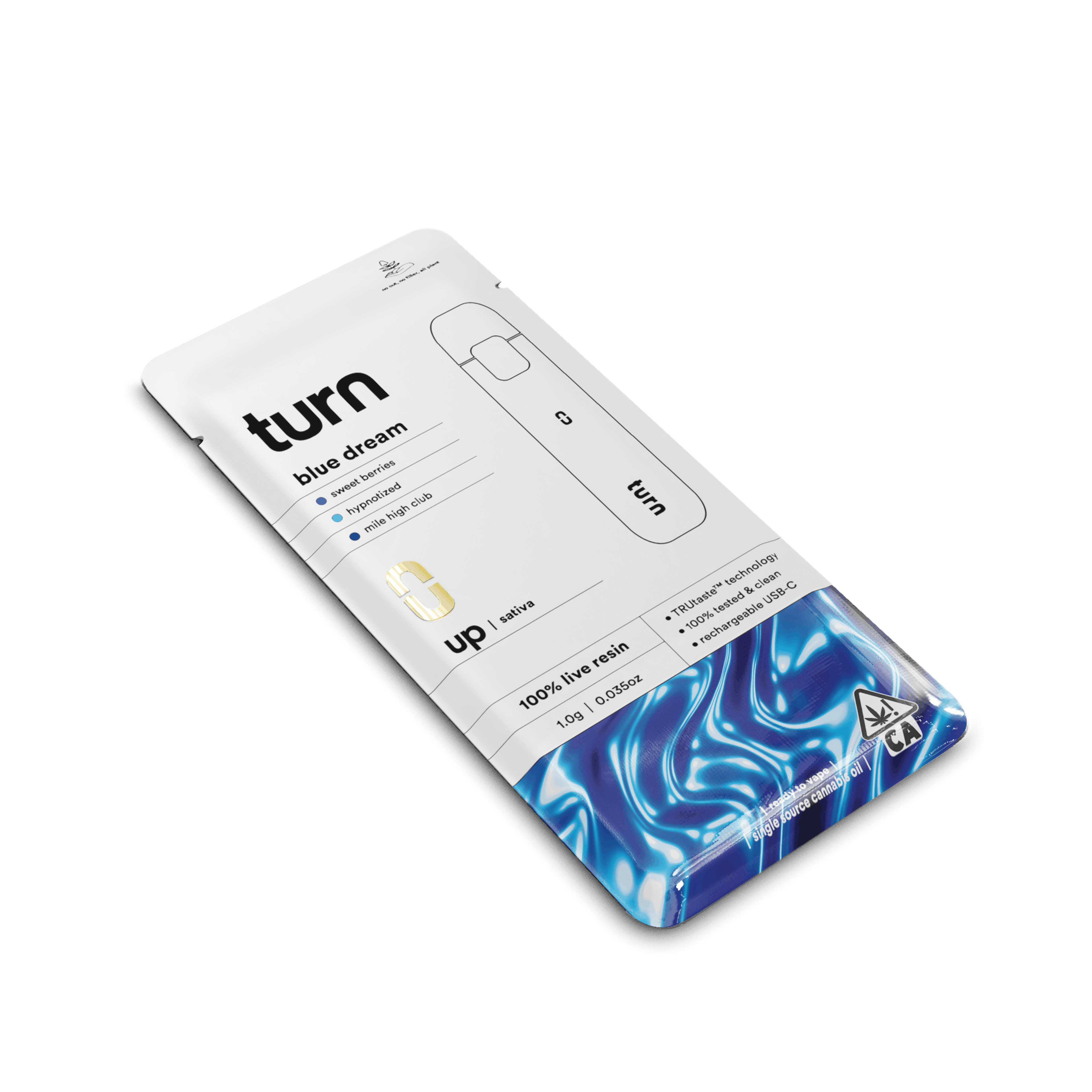 Turn - Blue Dream - Live Resin Disposable - 1g - Turn - - $37.99 - Disposable Vapes