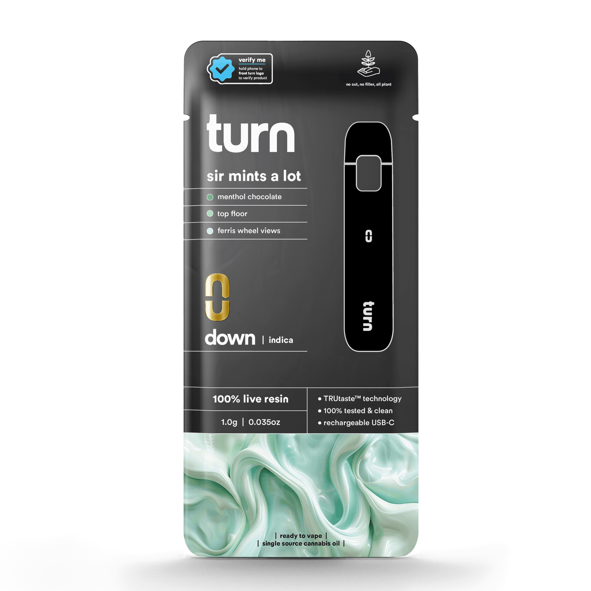 Turn - Sir Mints A Lot - Live Resin All-in-One - 1g - Turn - Sir Mints A Lot - $37.99 - Disposable Vapes