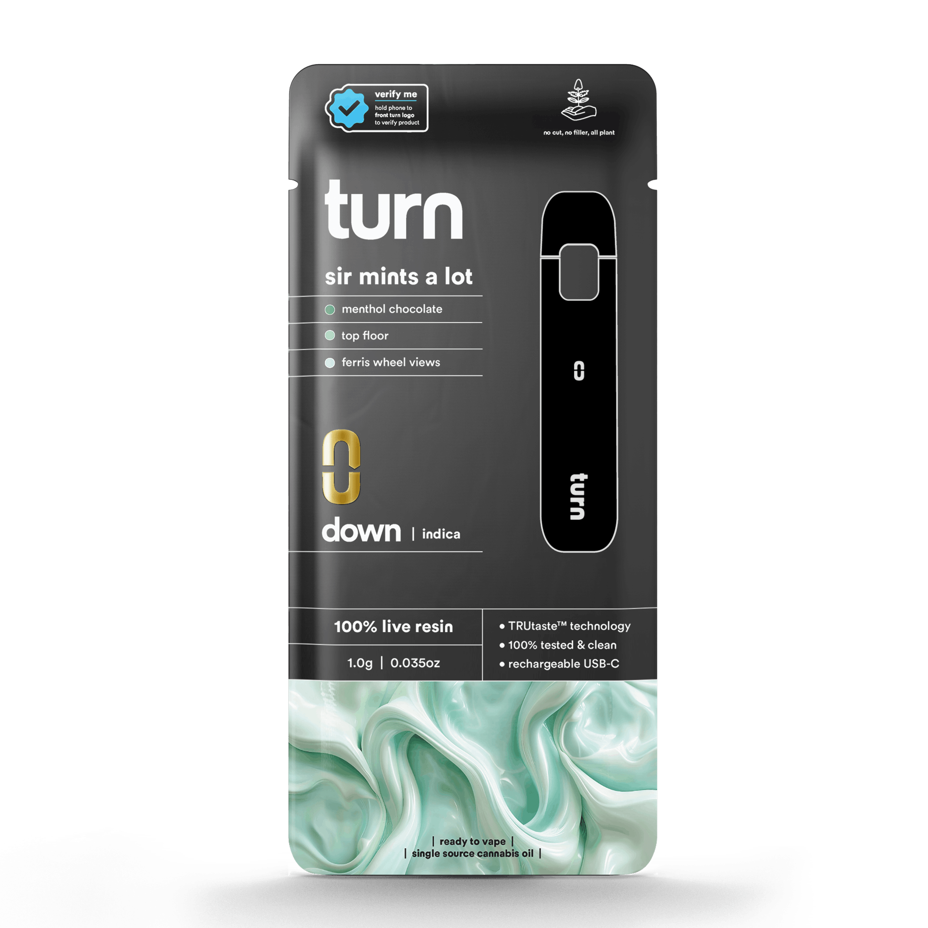 Turn - Sir Mints A Lot - Live Resin All-in-One - 1g - Turn - Sir Mints A Lot - $37.99 - Disposable Vapes
