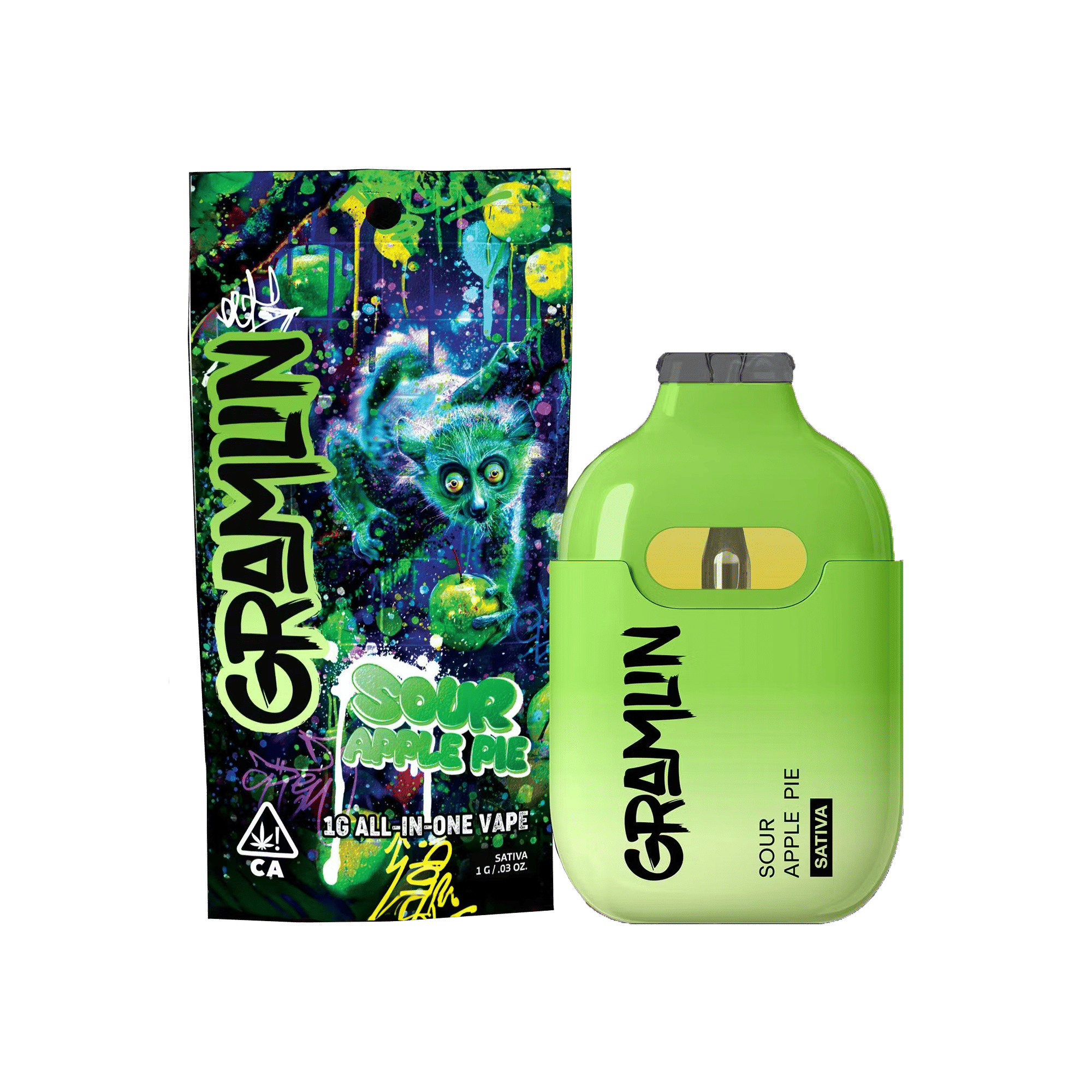 Sour Apple Pie - Disposable - Gramlin - One Gram - $29.99 - Disposable Vape (All-In-One, Battery Built-In)