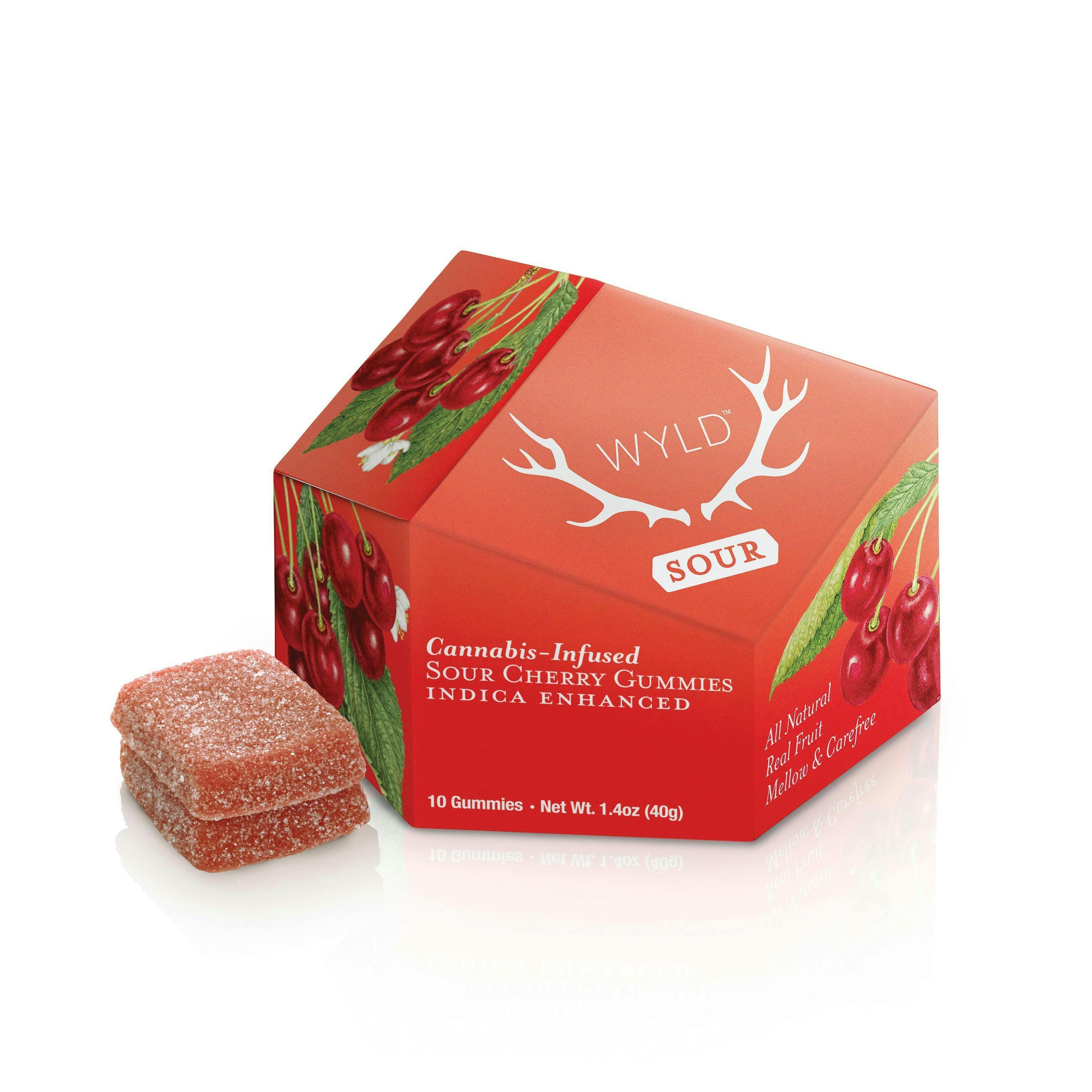 SOUR CHERRY 100MG GUMMIES - WYLD -  - $13 - Edible (weight - each)