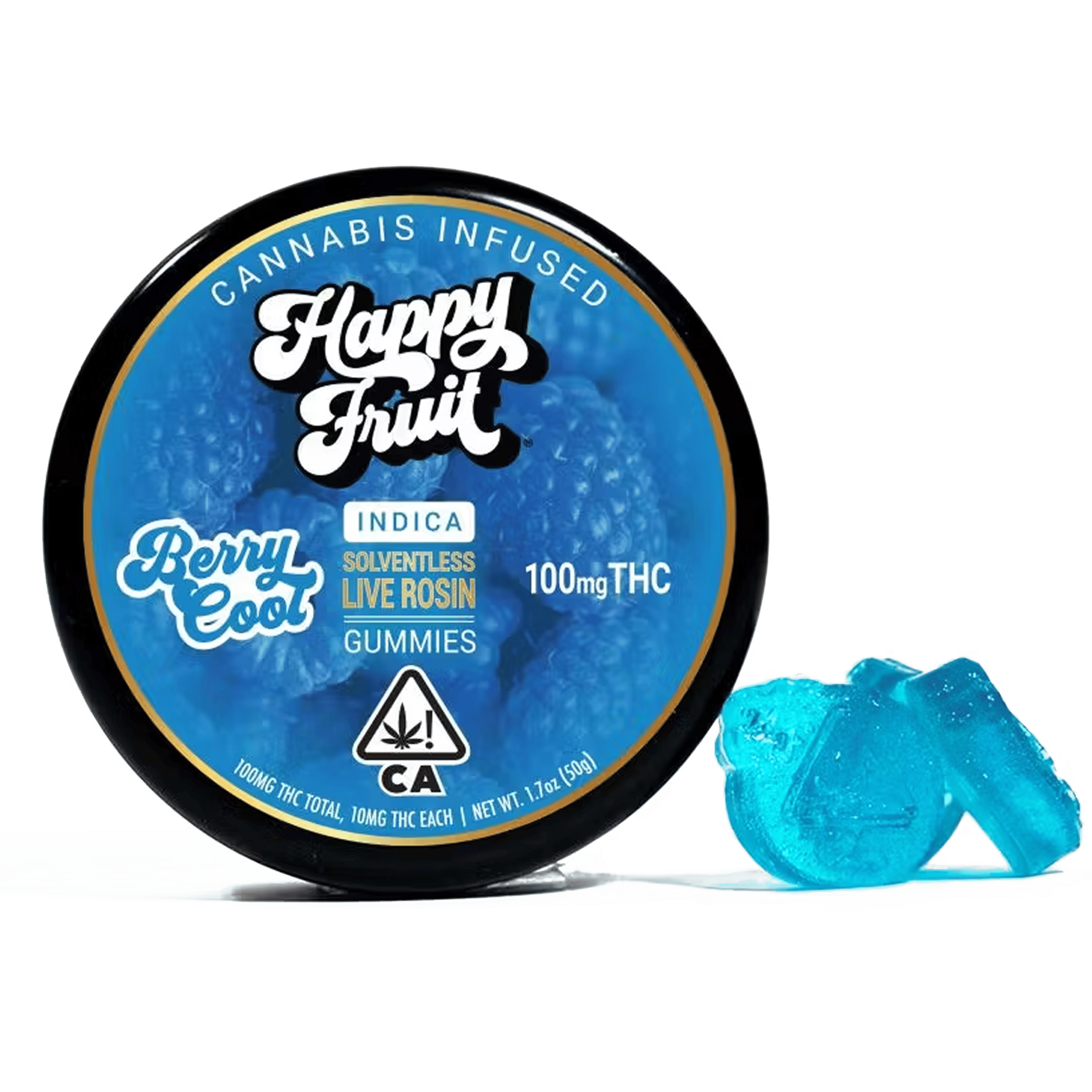 Berry Cool Rosin Gummies - Happy Fruit - 10 Gummies - $24.99 - Edibles