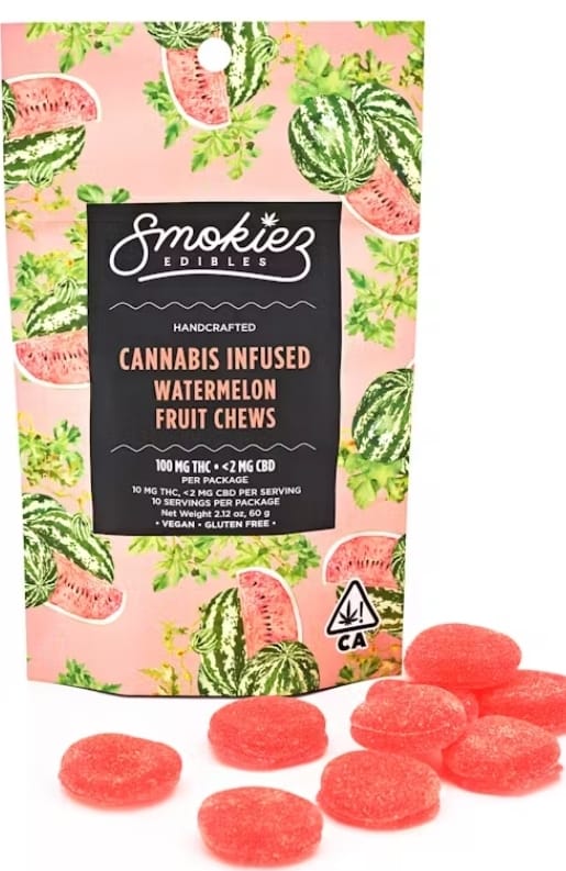 100mg THC Fruit Chews Hybrid - Watermelon -  - $25 - Edibles