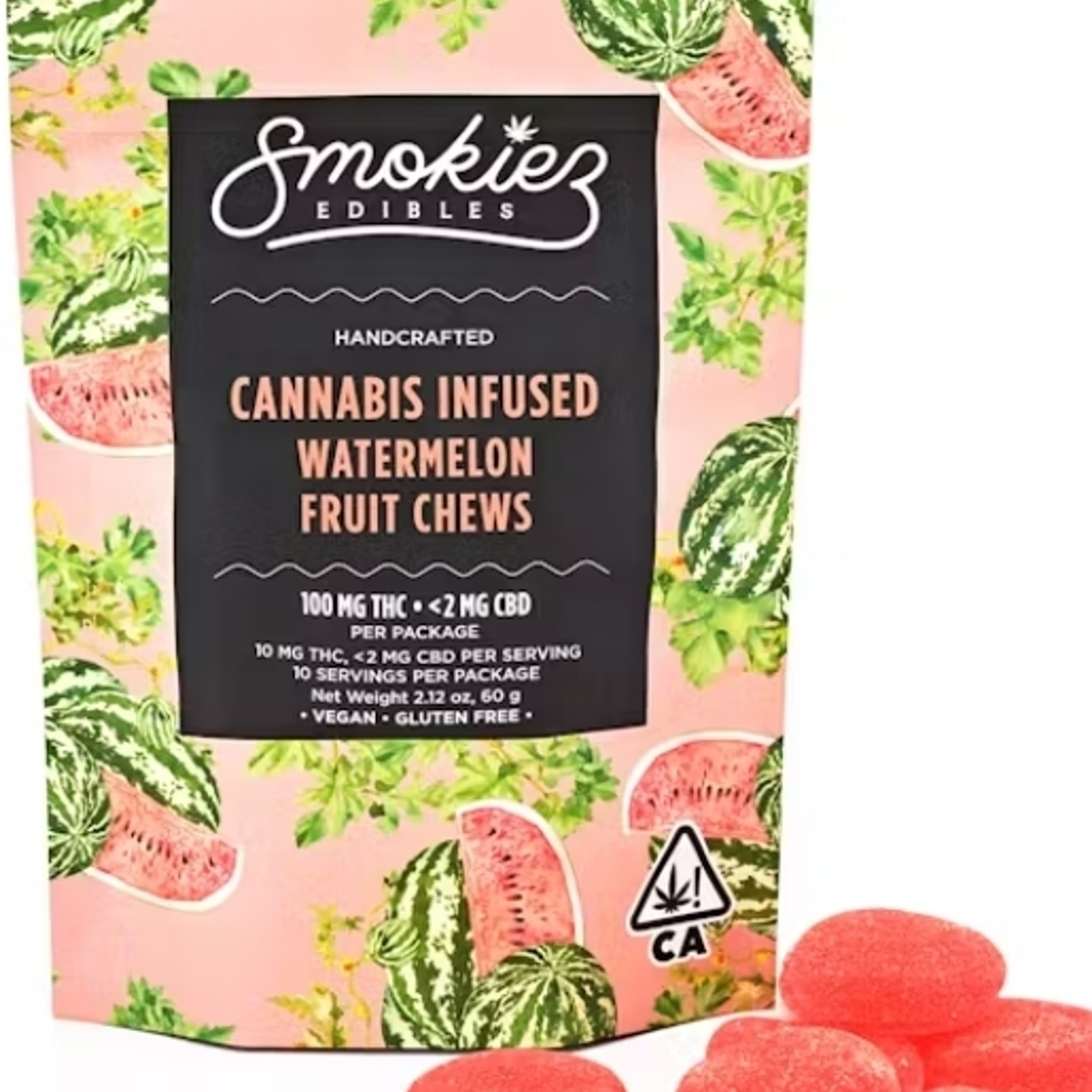 100mg THC Fruit Chews Hybrid - Watermelon - - $25 - Edibles