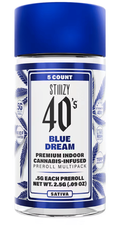 40's: Blue Dream 5PK Infused Prerolls - STIIIZY -  - $21.63 - Pre-Rolls