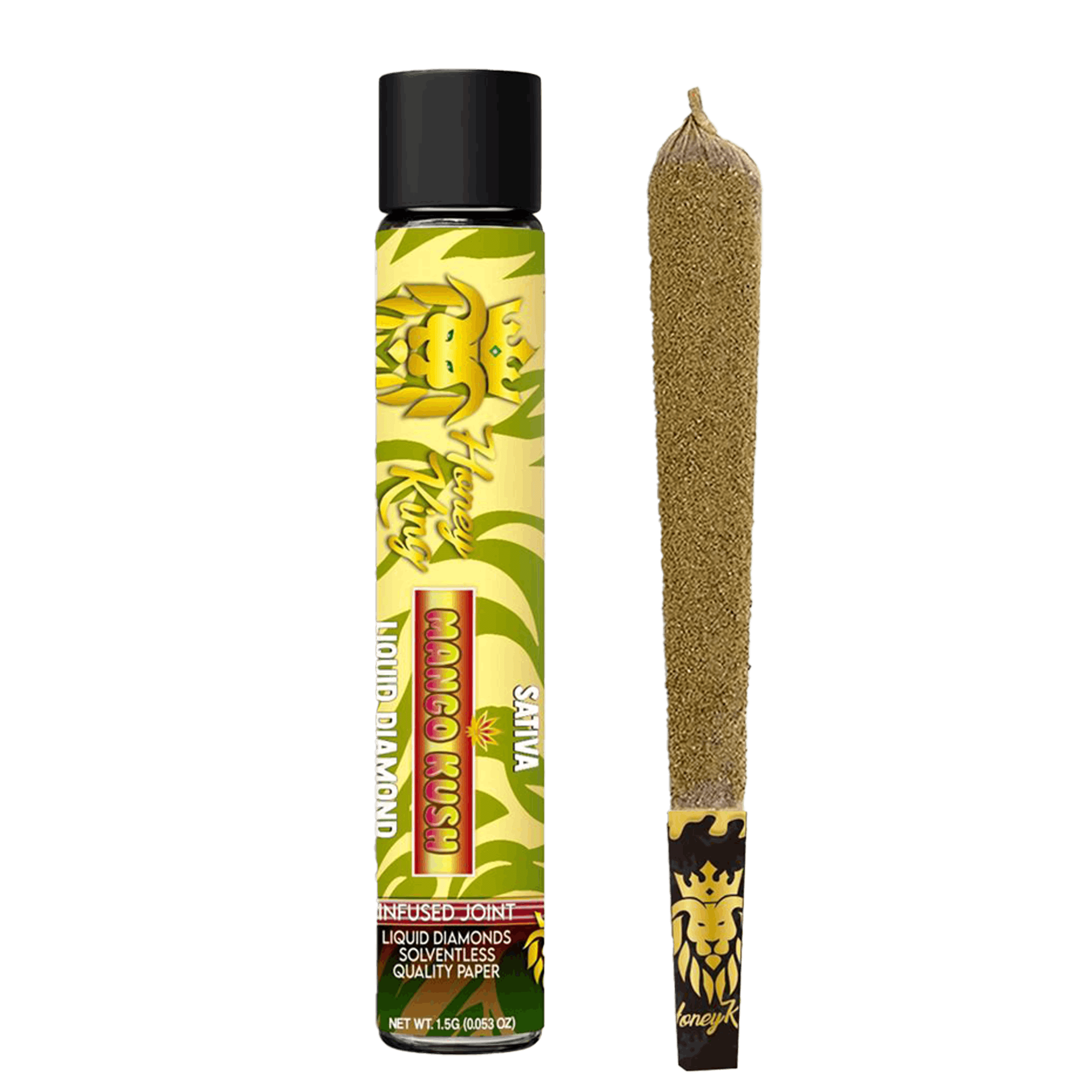 Honey King 1.5G Liquid Diamond Infused Pre-Roll - MANGO KUSH - Honey King - Honey King 1.5G Liquid Diamond Infused Pre-Roll - MANGO KUSH - $15 - Infused Pre-Rolls