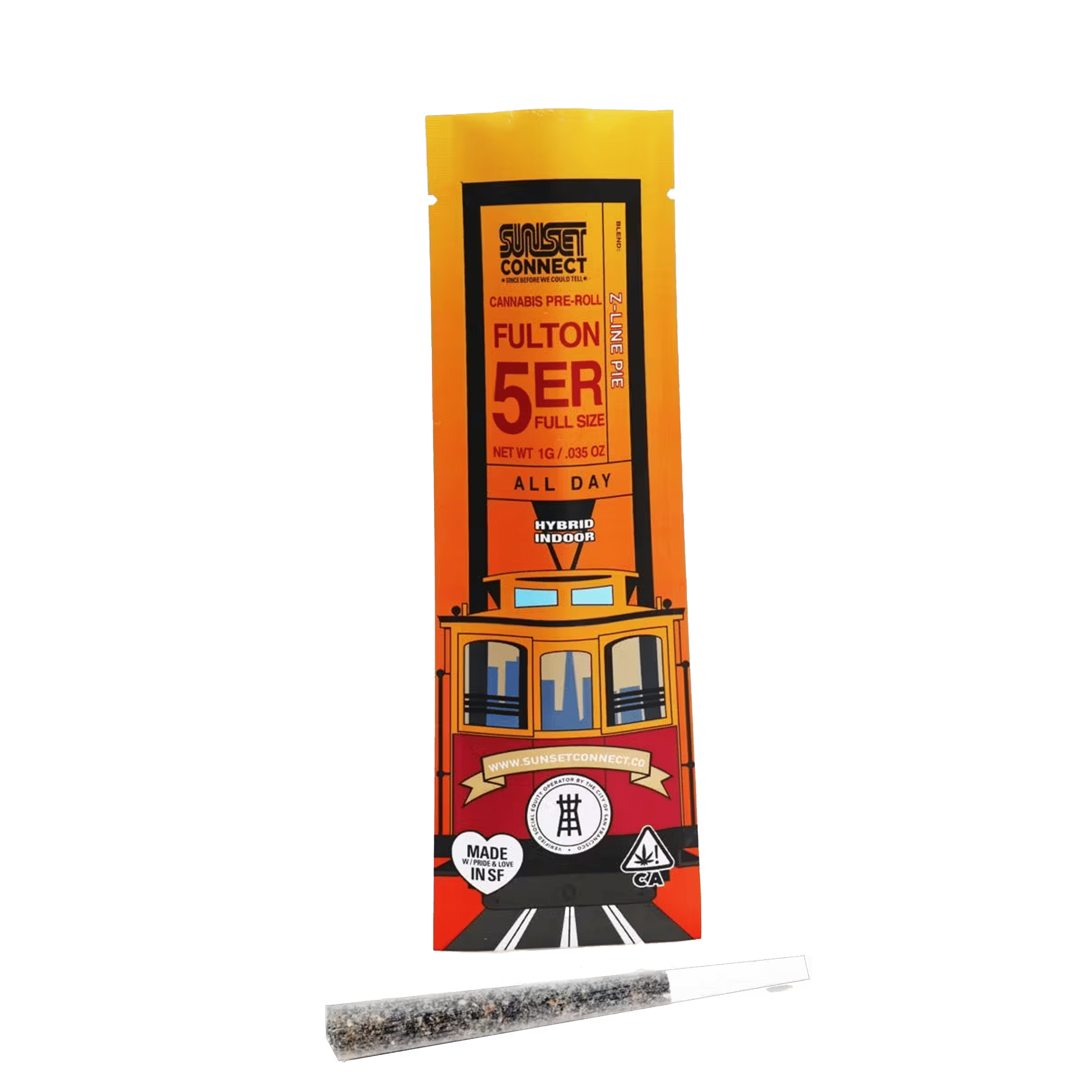 Z-Line Pie - Fulton 5'er - Pre-Roll - Sunset Connect - 1g (Single) - $4.99 - Non-Infused Pre-Rolls