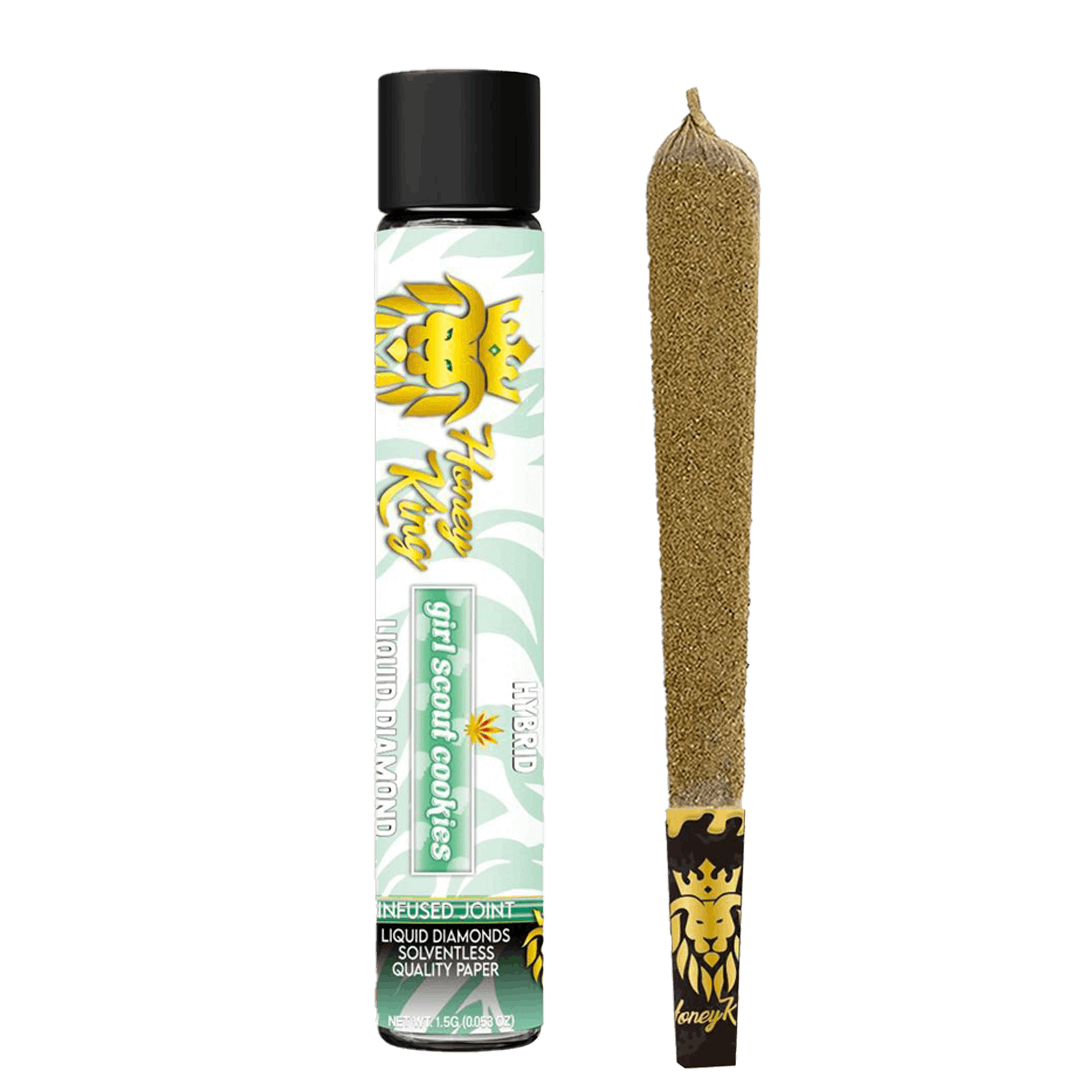 Honey King 1.5G Liquid Diamond Infused Pre-Roll - GIRL SCOUT COOKIES - Honey King - GSC 1.5g Honey King Infused Preroll - $15 - Infused Pre-Rolls