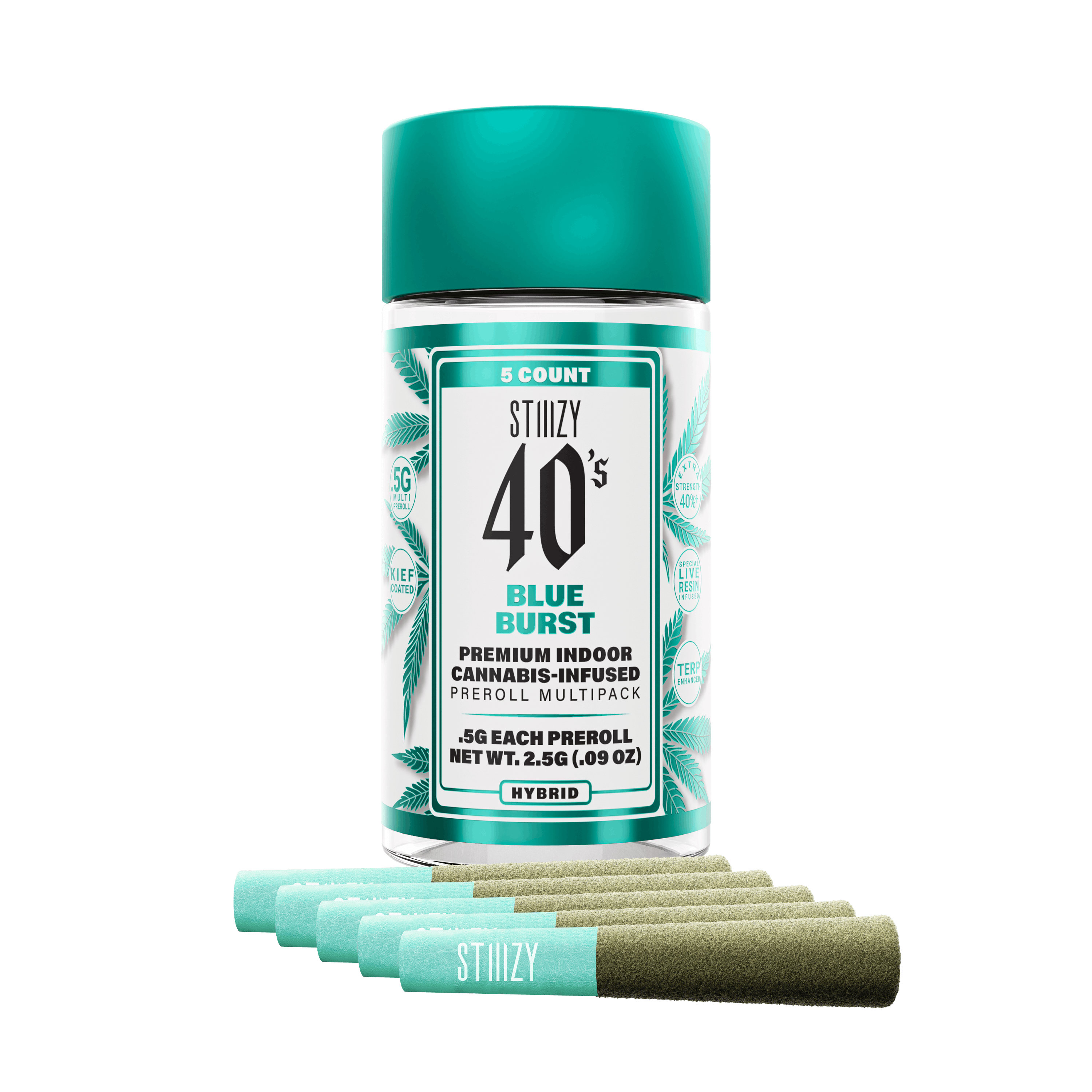 Blue Burst - 40's Infused Mini Pre-Rolls - STIIIZY - 2.5g (5-Pack) - $35.99 - Infused Pre-Rolls