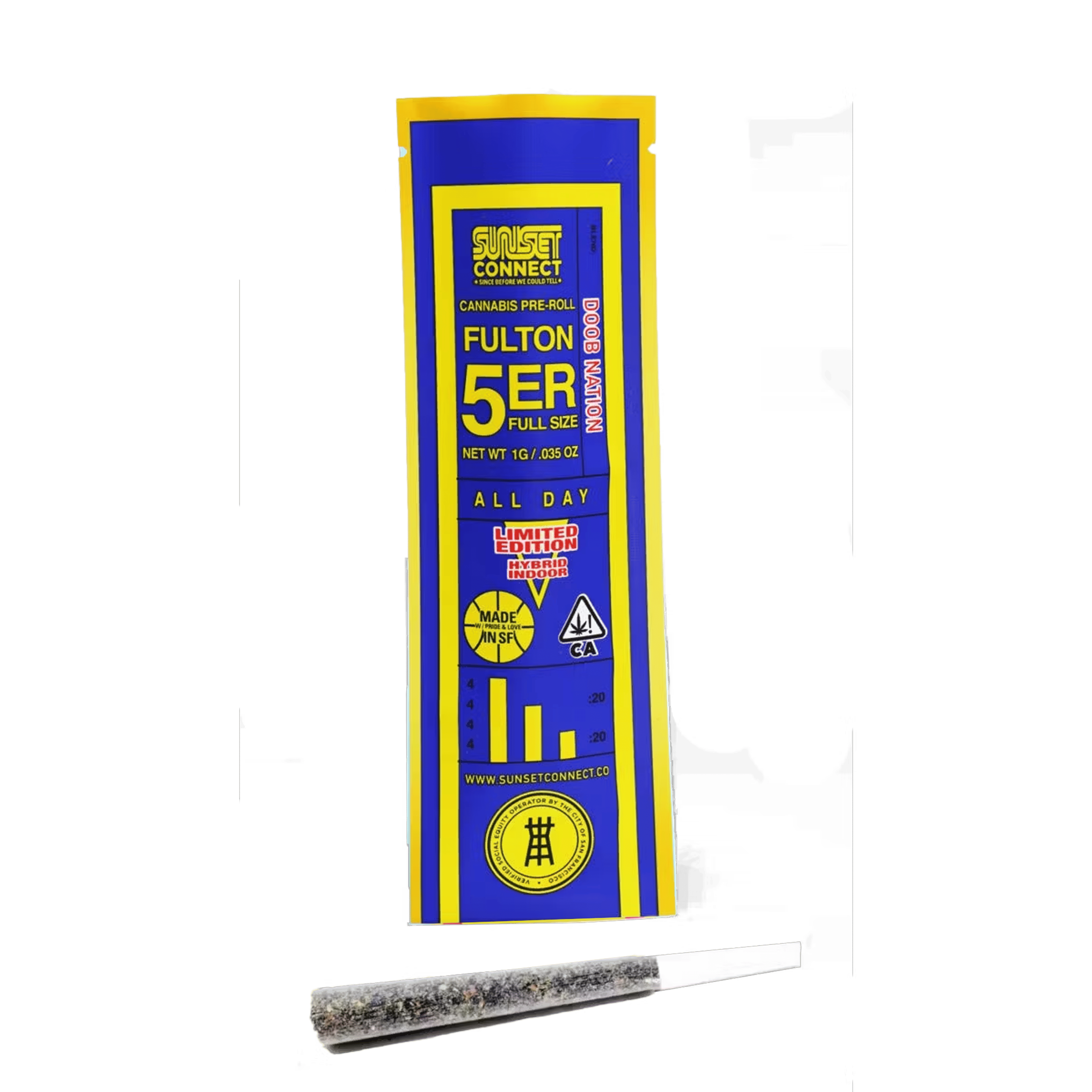 Doob Nation - Warriors Fulton 5'er - Pre-Roll - Sunset Connect - 1g (Single) - $4.99 - Non-Infused Pre-Rolls