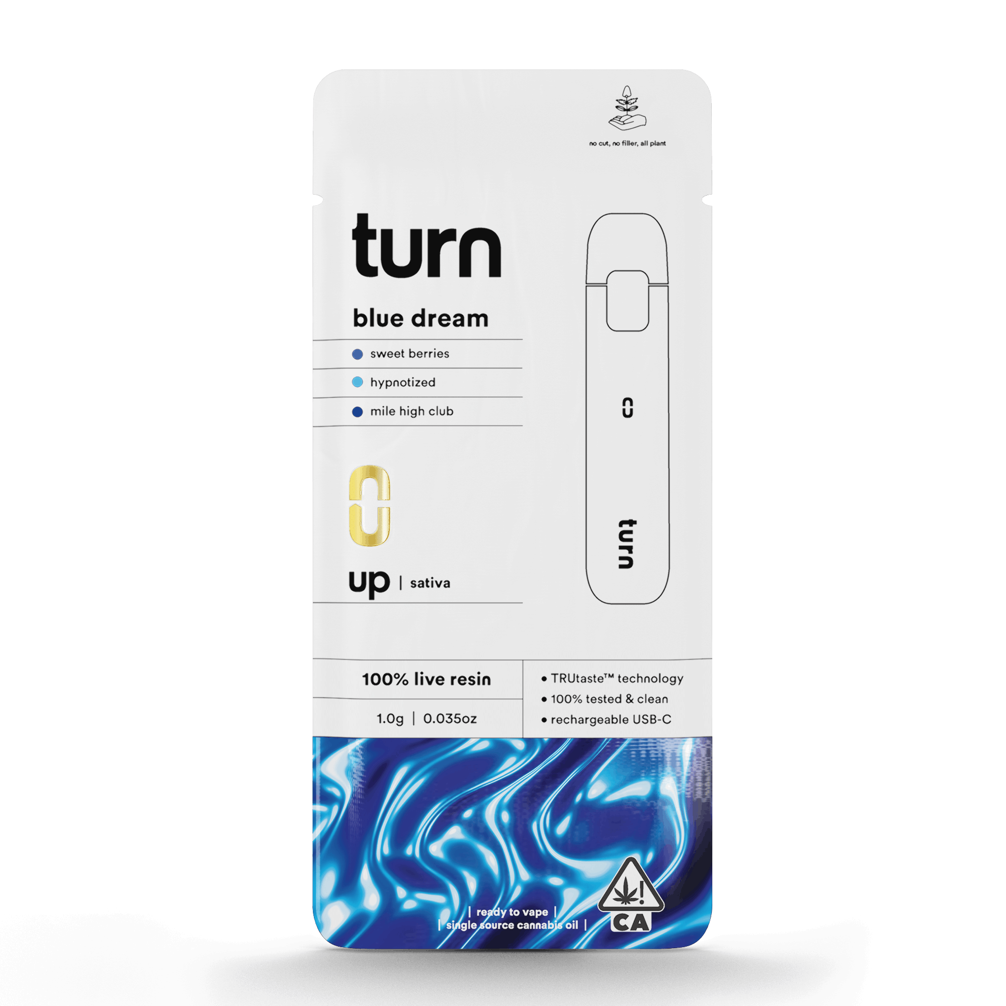 Turn - Blue Dream - Live Resin Disposable - 1g - Turn -  - $37.99 - Disposable Vapes