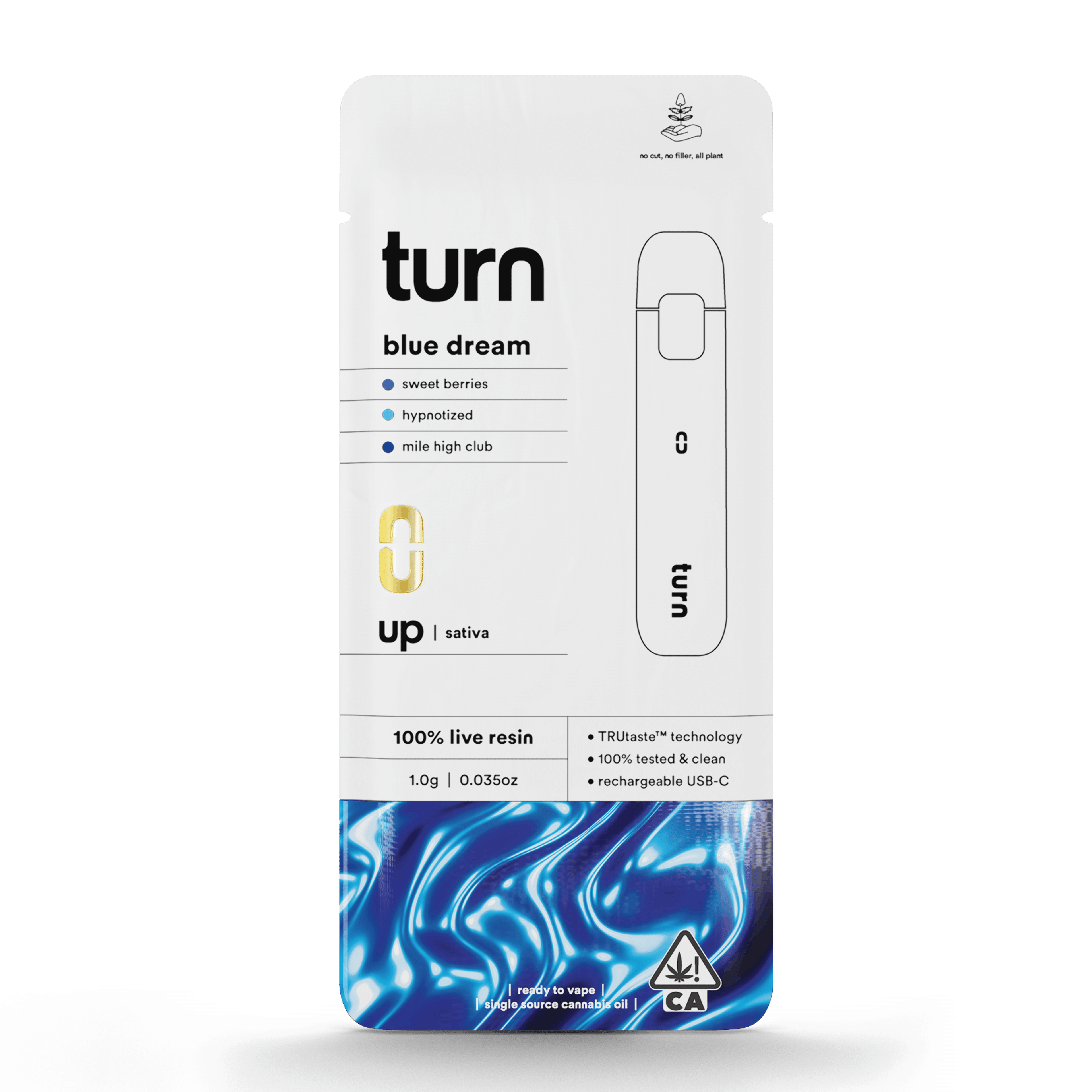 Turn - Blue Dream - Live Resin Disposable - 1g - Turn - - $37.99 - Disposable Vapes