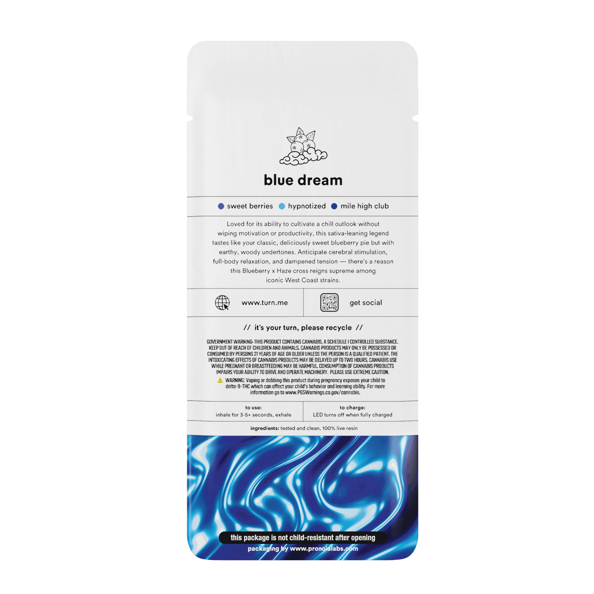 Turn - Blue Dream - Live Resin Disposable - 1g - Turn -  - $37.99 - Disposable Vapes