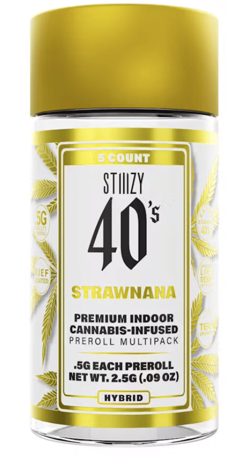 40's: Strawnana 5PK Infused Prerolls - STIIIZY -  - $21.63 - Pre-Rolls