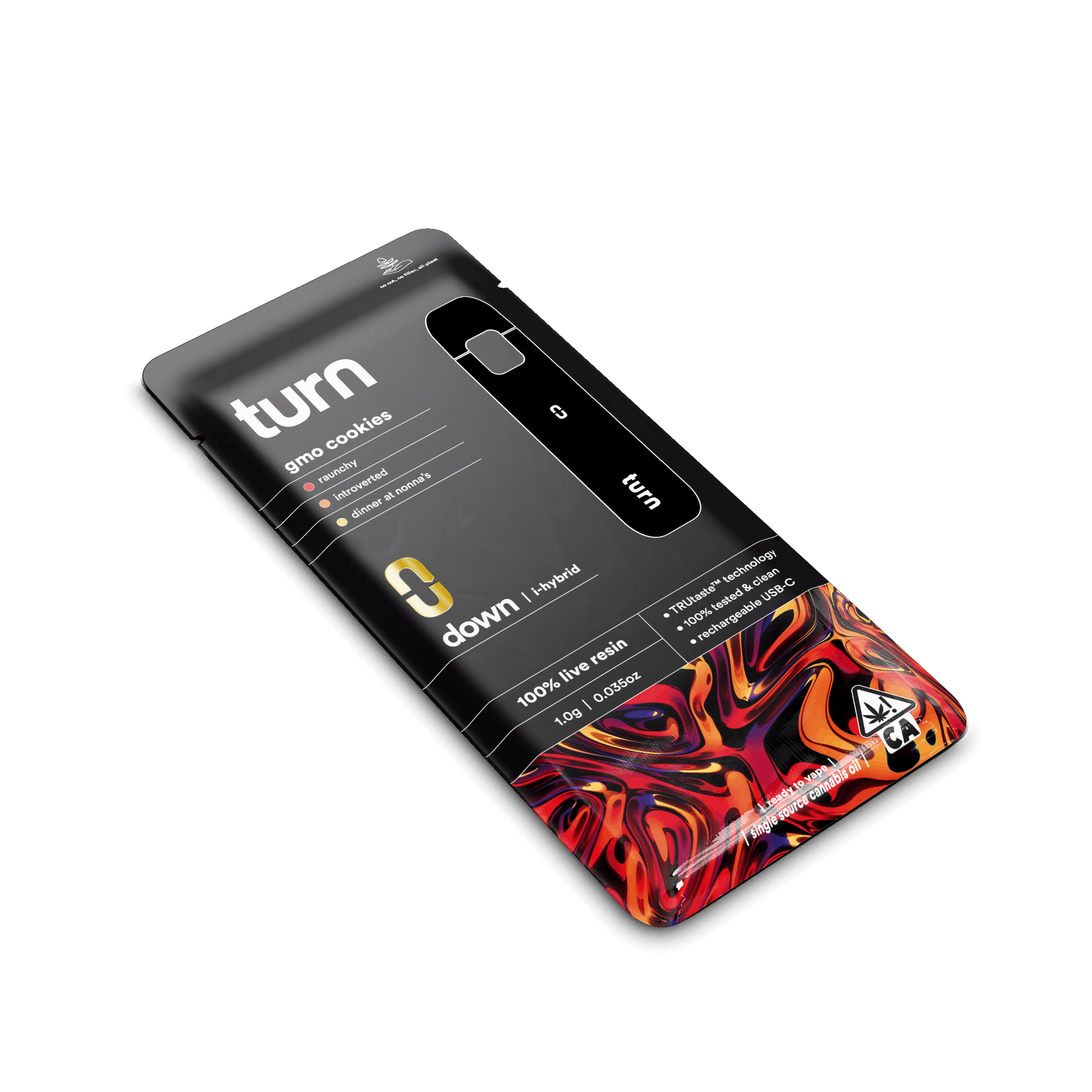 Turn Down Live Resin | 1g - GMO Cookies - AIO - Indica Hybrid - Turn -  - $37 - All-In-Ones