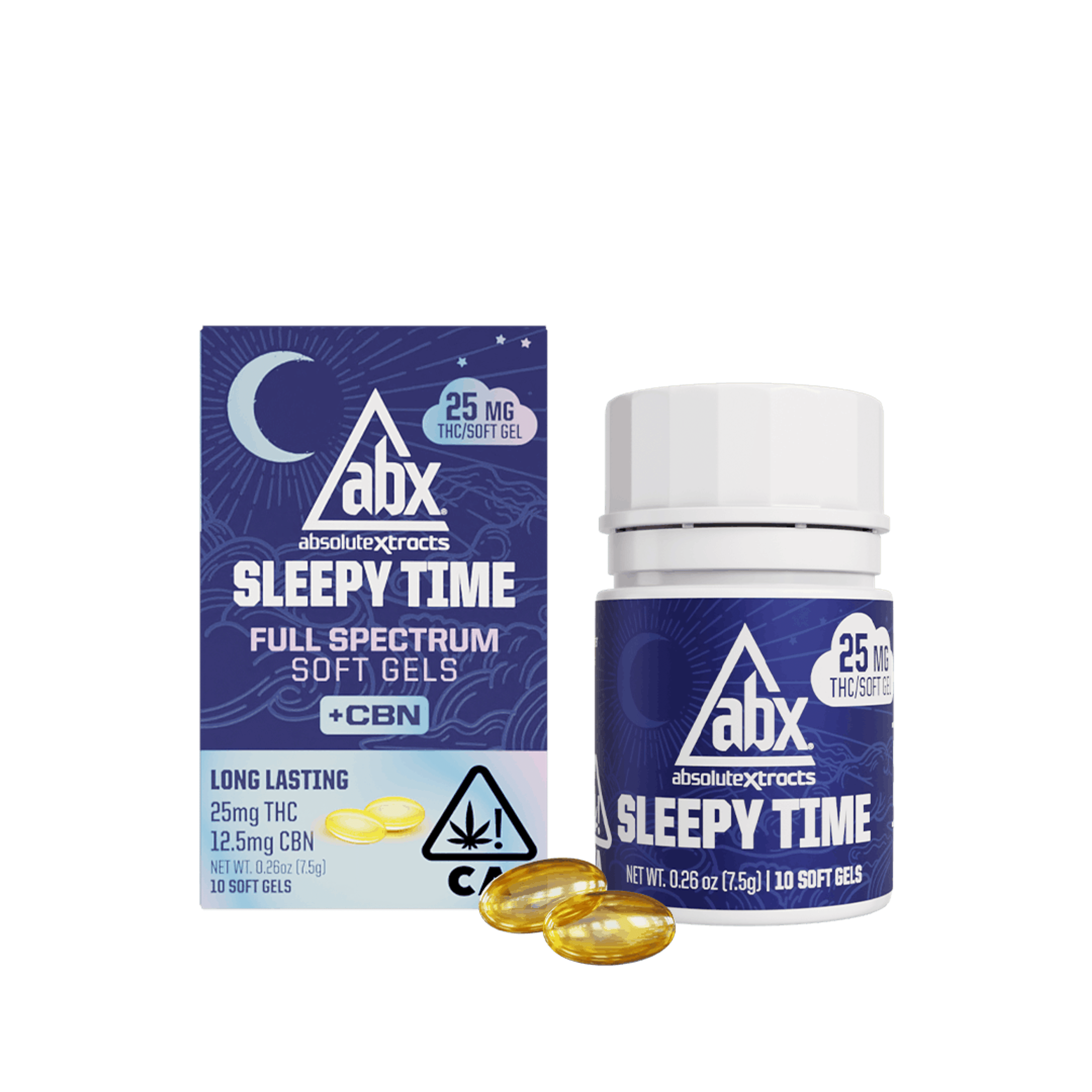 Sleepy Time 25mg + CBN Soft Gels - 10ct - ABX - - $30 - Edibles