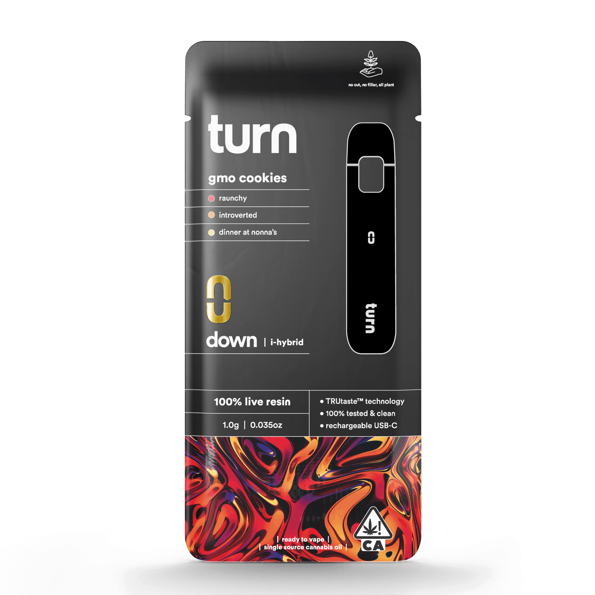 Turn Down Live Resin | 1g - GMO Cookies - AIO - Indica Hybrid - Turn -  - $37 - All-In-Ones