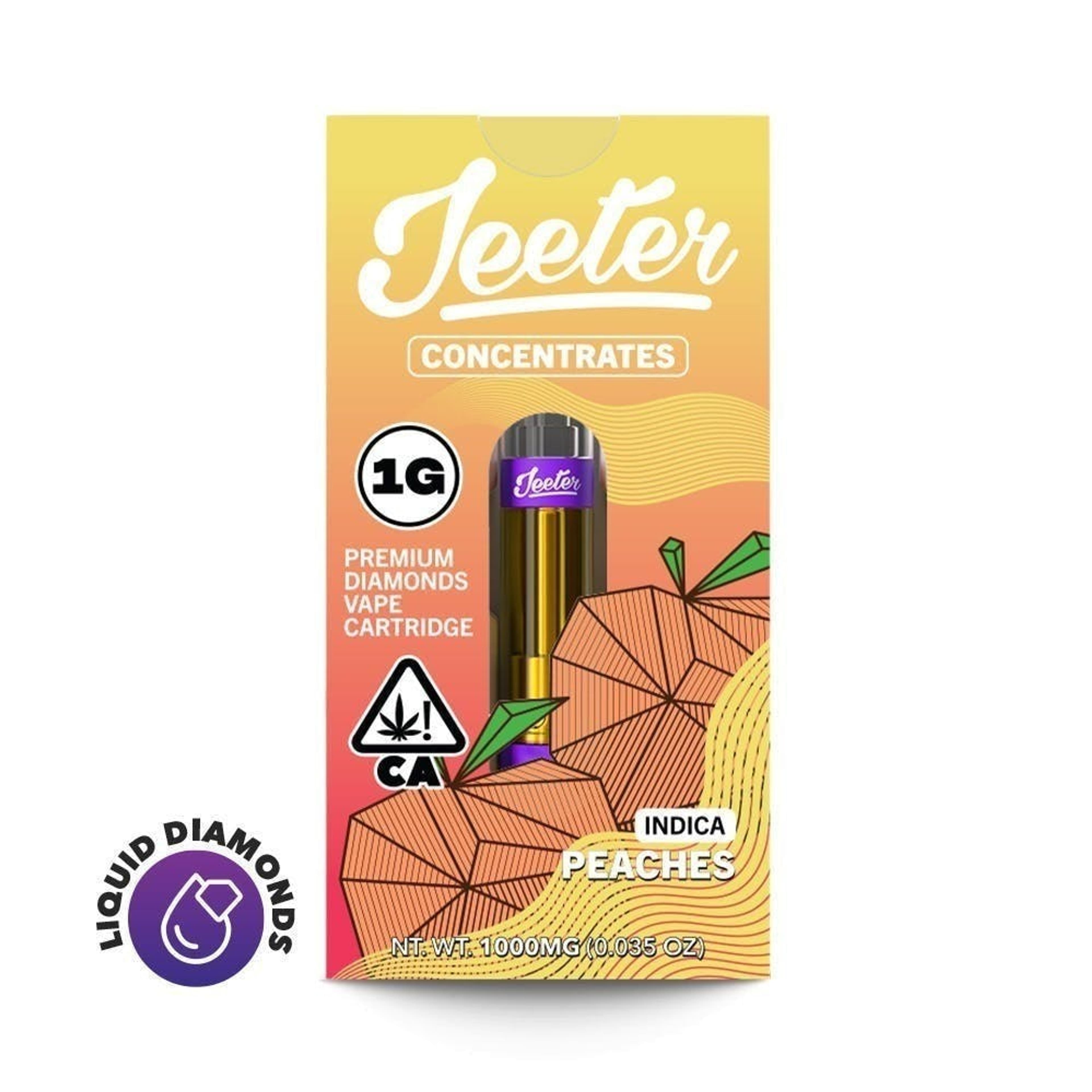 Jeeter Liquid Diamonds | 1g - Peaches - Cartridge - Indica - Jeeter - - $25 - Vape Carts