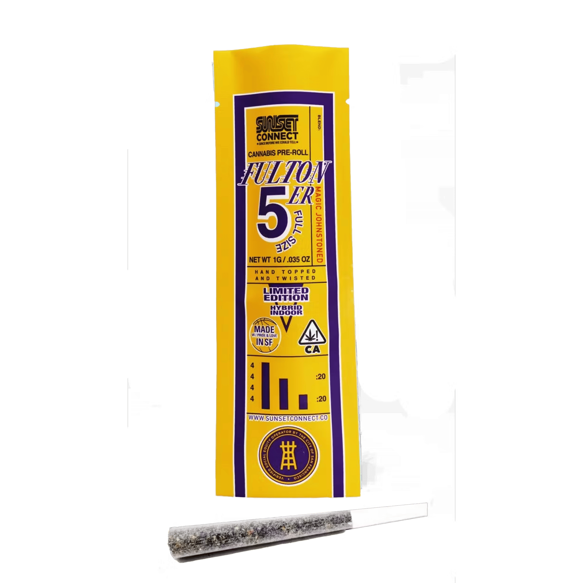 Magic JohnStoned - Basketball Fulton 5'er - Pre-Roll - Sunset Connect - 1g (Single) - $4.99 - Non-Infused Pre-Rolls