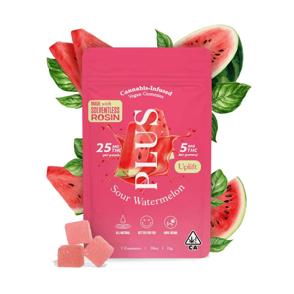Classic Rosin - Sour Watermelon Gummies - Mini Pouch - PLUS™️ Products - 5 Gummies - $4.25 - Edibles