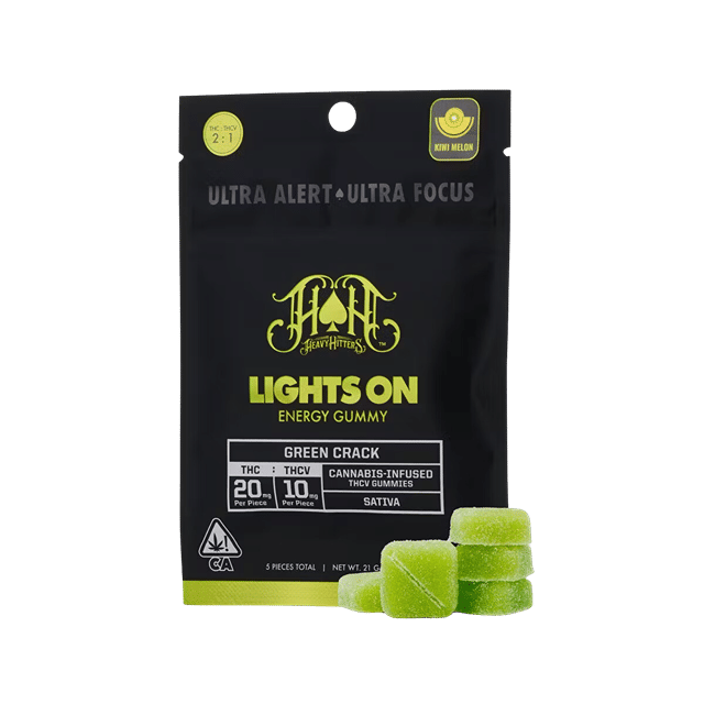 100mg THC:THCV 2:1 Green Crack - Lights On Energy Gummies