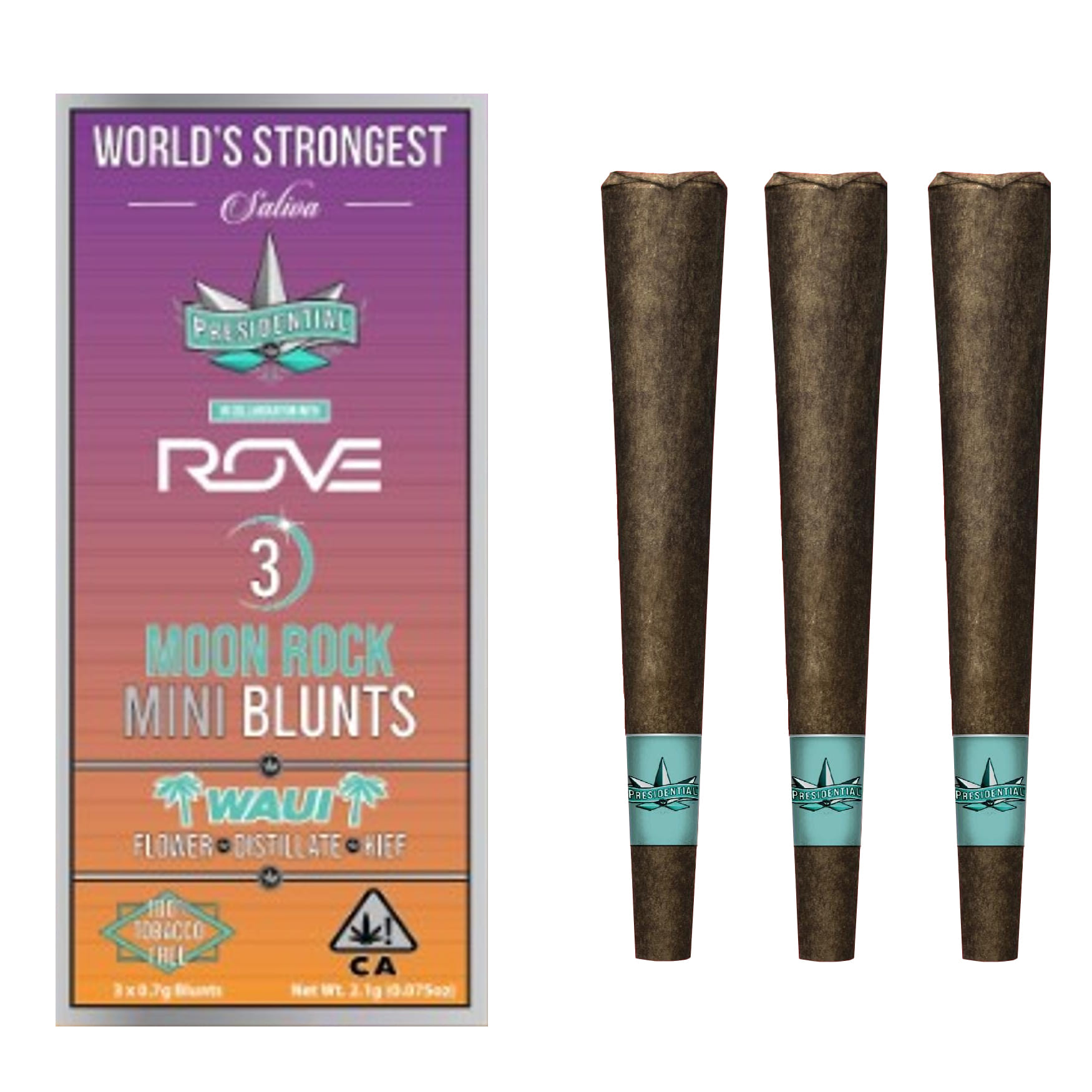 Waui (S) Mini Moon Rock Blunts - 3pk - Presidential - Waui (S) - $28 - Pre-Rolls