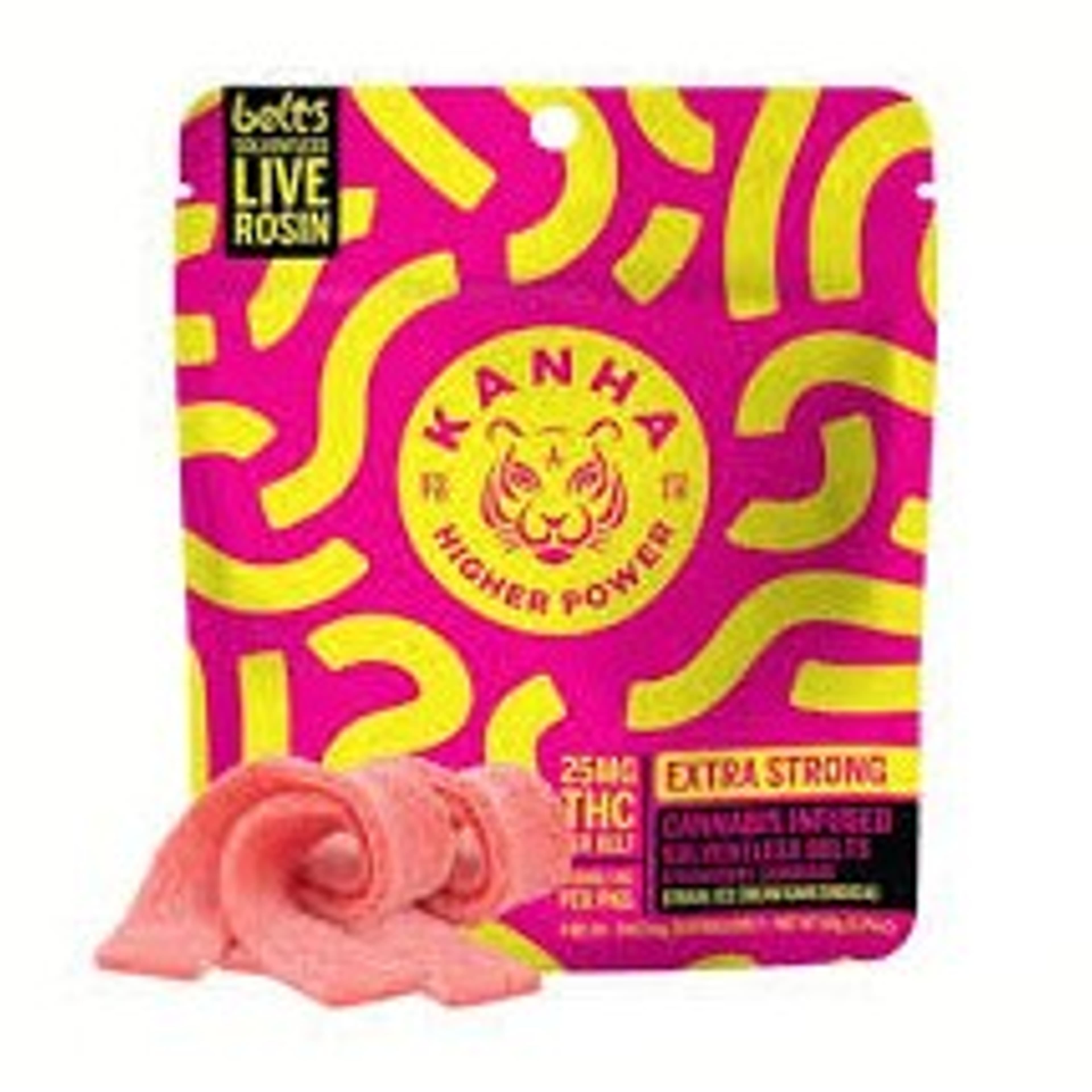$27.77 KANHA Live Rosin Belts Strawberry Lemonade Indica 4-pack Gummies - Kanha - - $20 - Edibles