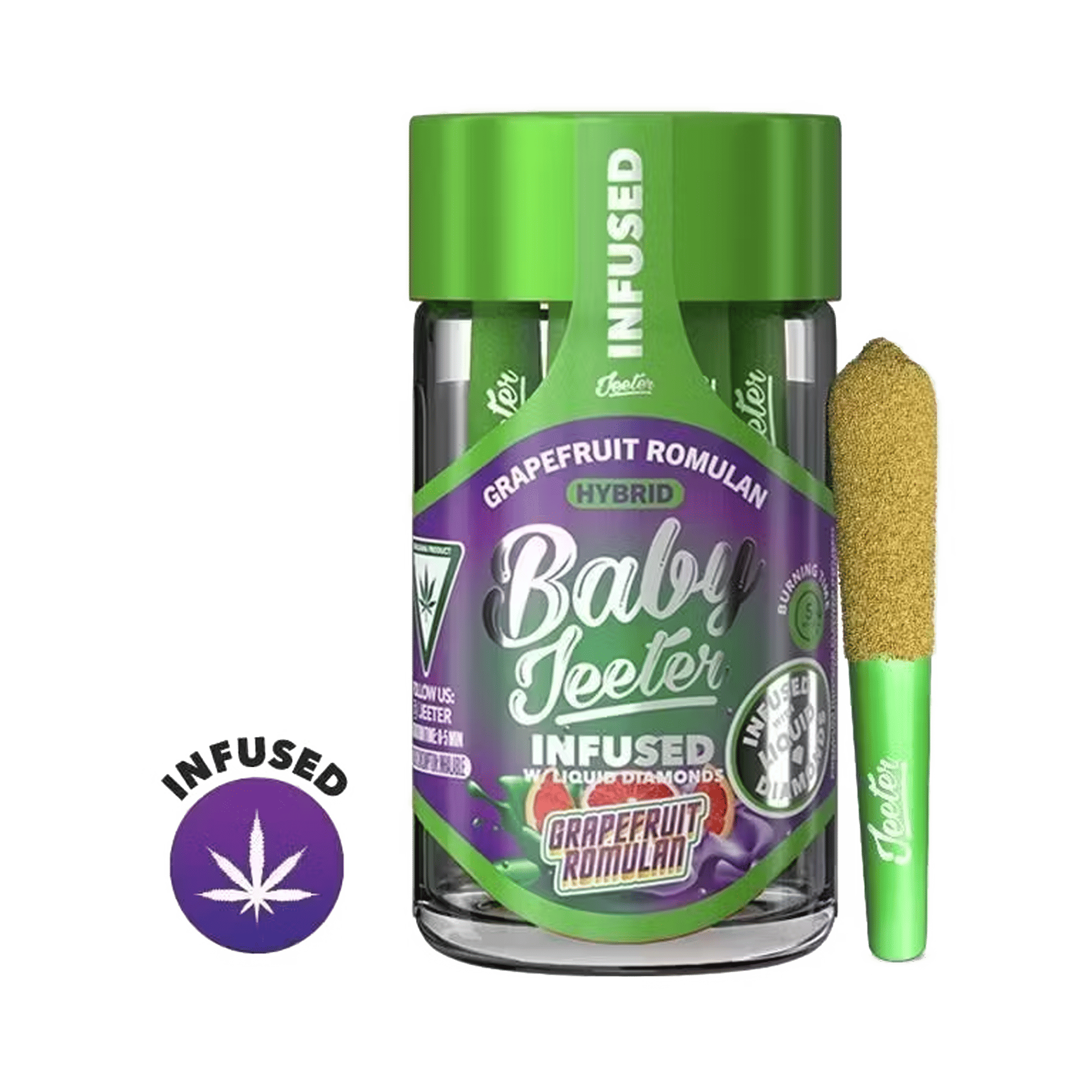 Grapefruit Romulan - Baby Jeeter - Infused Pre-Rolls - Jeeter - 2.5g (5-Pack) - $39.99 - Infused Pre-Rolls