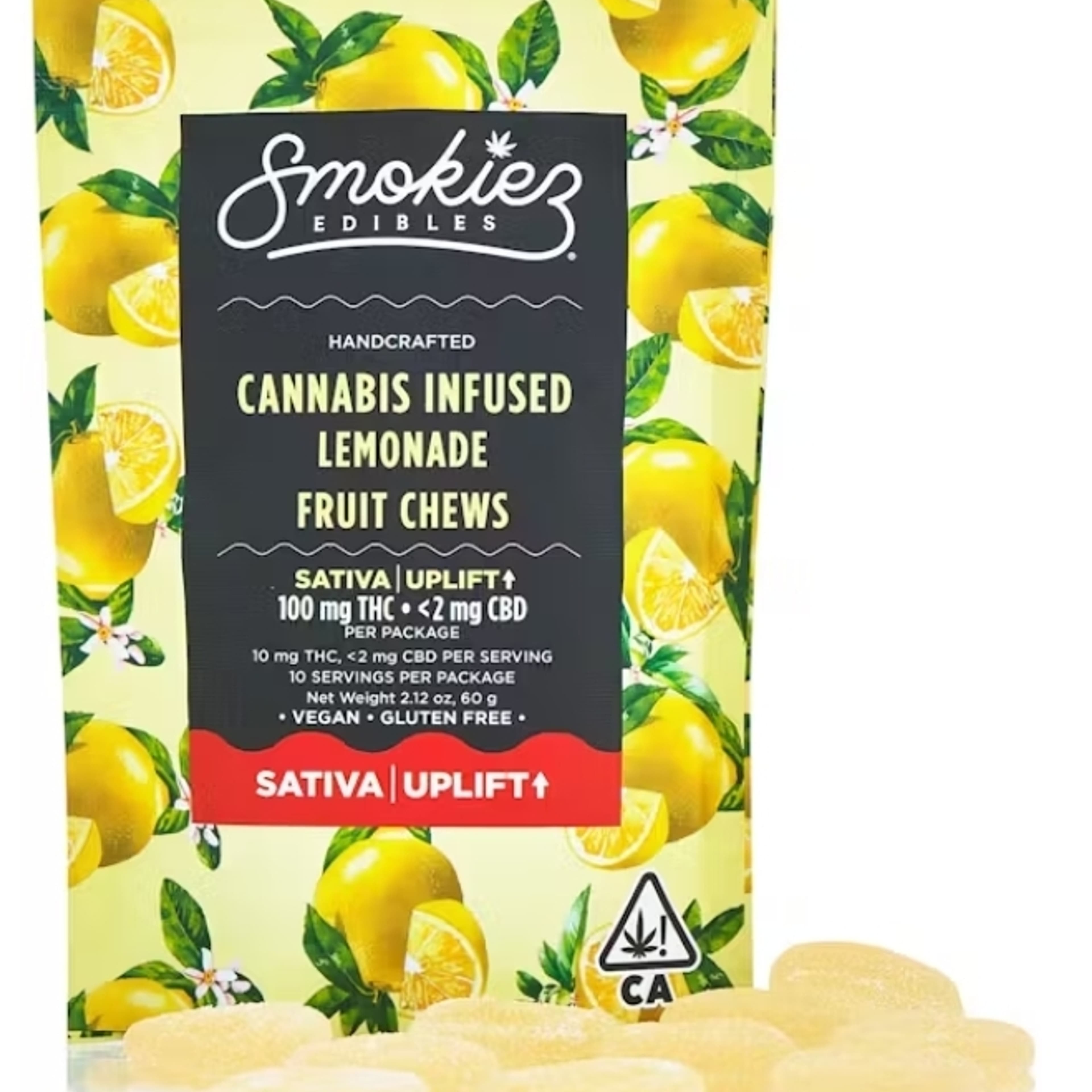 100mg THC Fruit Chews Sativa - Lemonade - Smokies - - $24.99 - Edibles