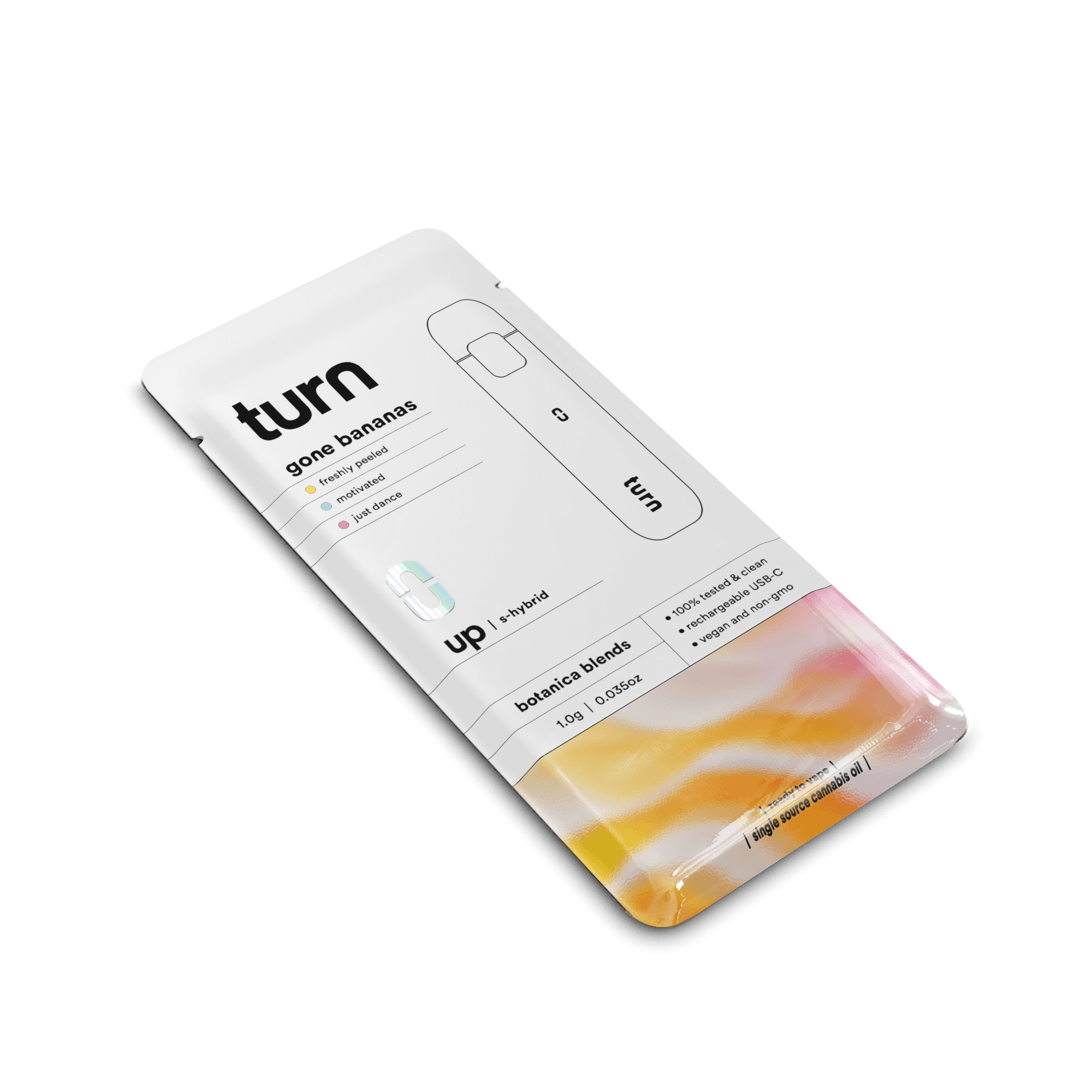 gone bananas (s-hybrid) / botanical blends / 1g disposable - Turn -  - $25.21 - Vapes