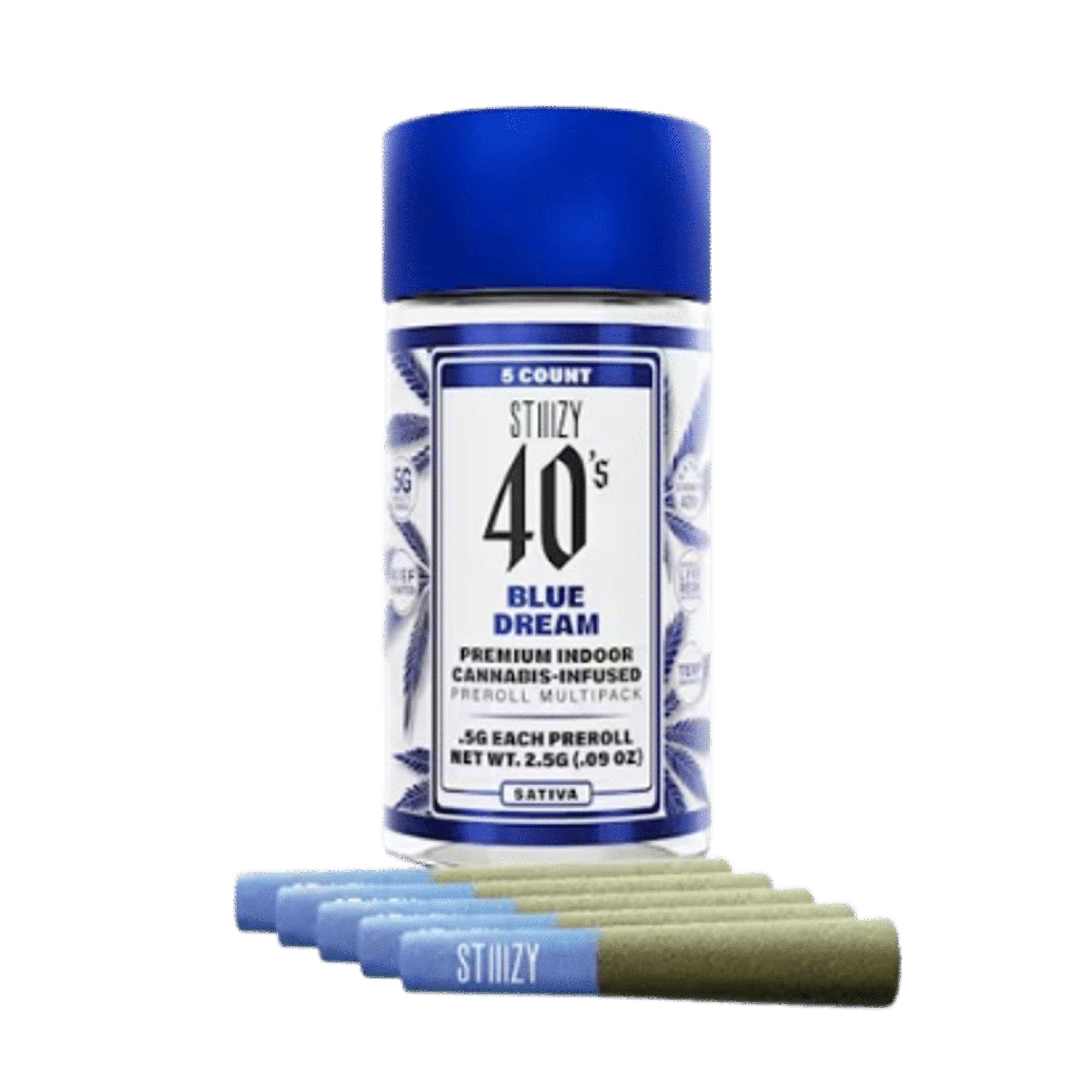 Blue Dream - 40's Infused Mini Pre-Rolls - STIIIZY - 2.5g (5-Pack) - $35.99 - Infused Pre-Rolls