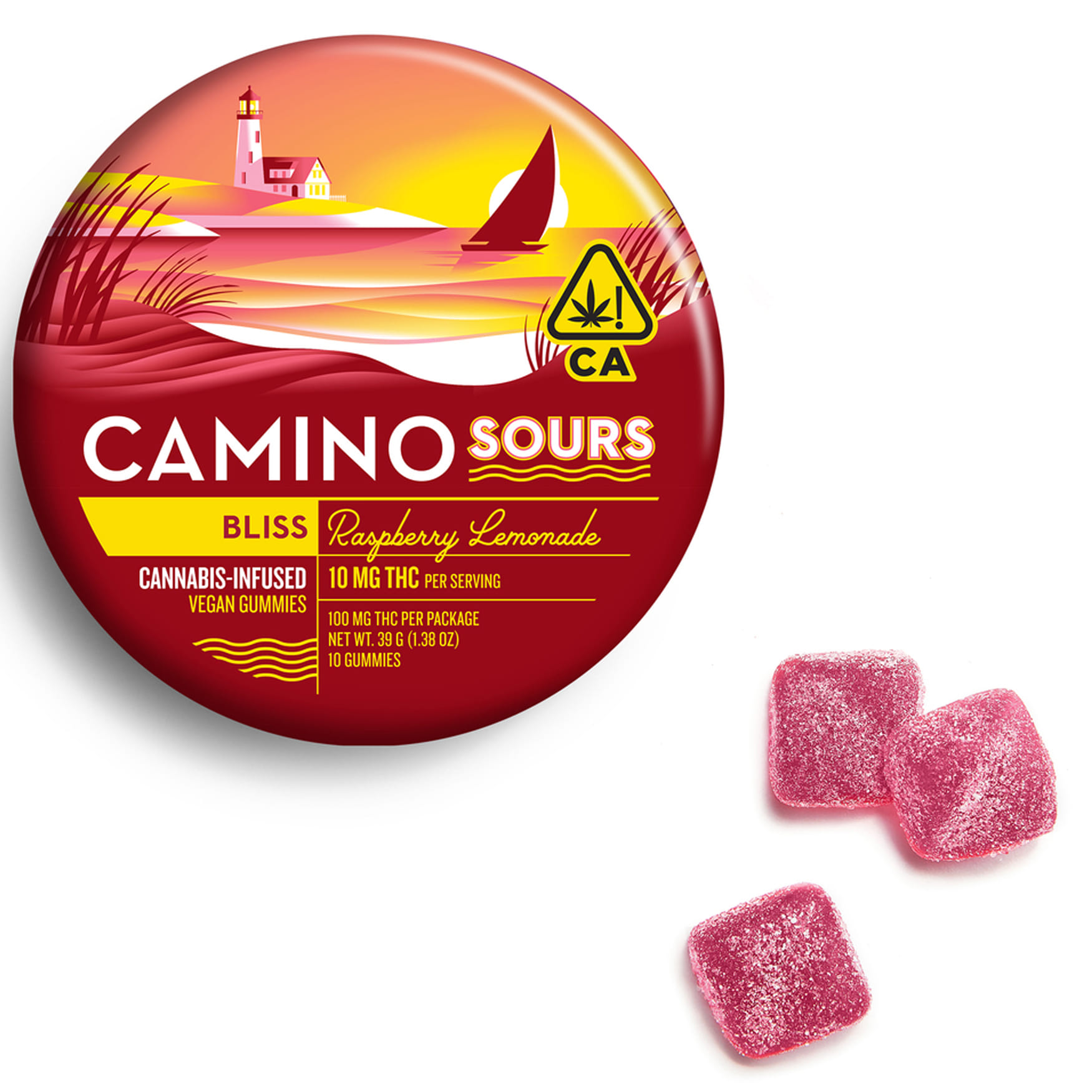 Raspberry Lemonade (H) Sour Gummies - Camino - Raspberry Lemonade (IH) - $17.15 - Edibles
