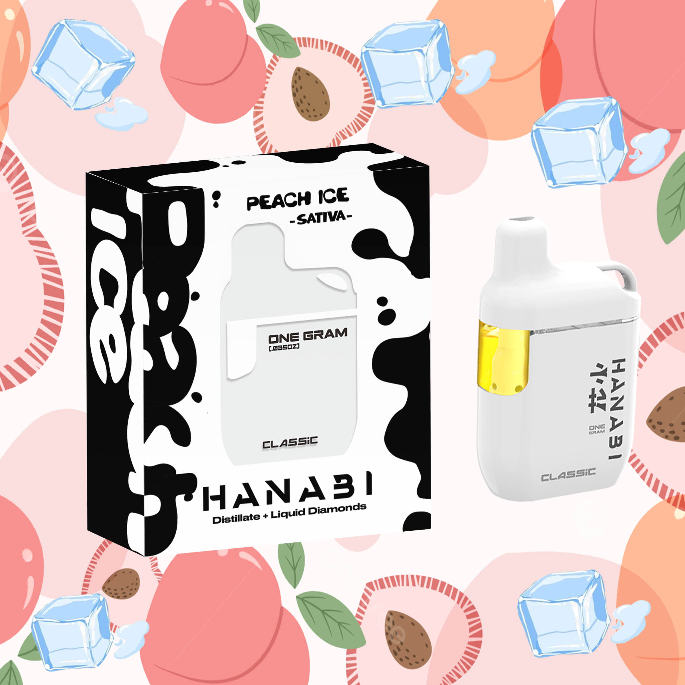 Peach Ice Classic Disposable 1g - Hanabi -  - $35 - Disposable Vapes